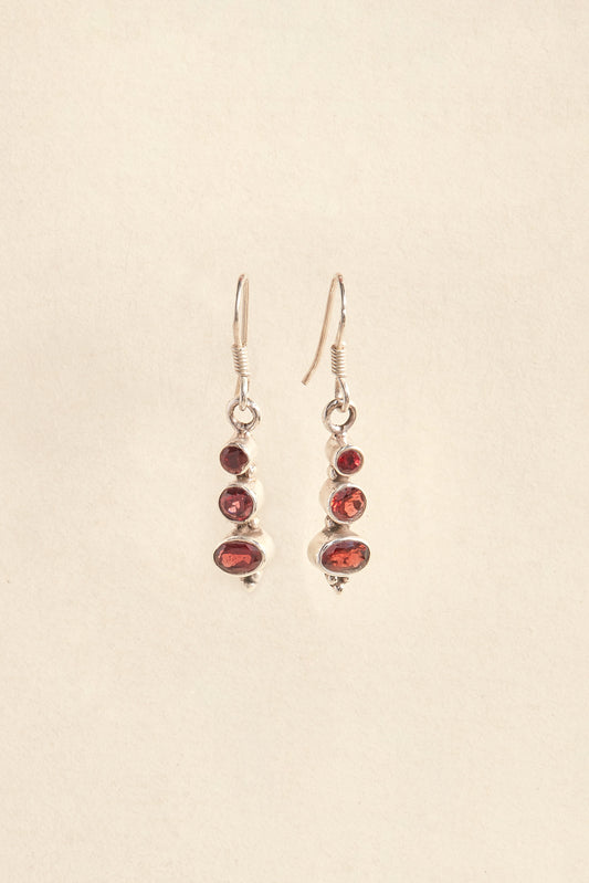 Garnet Earrings (triple stone)