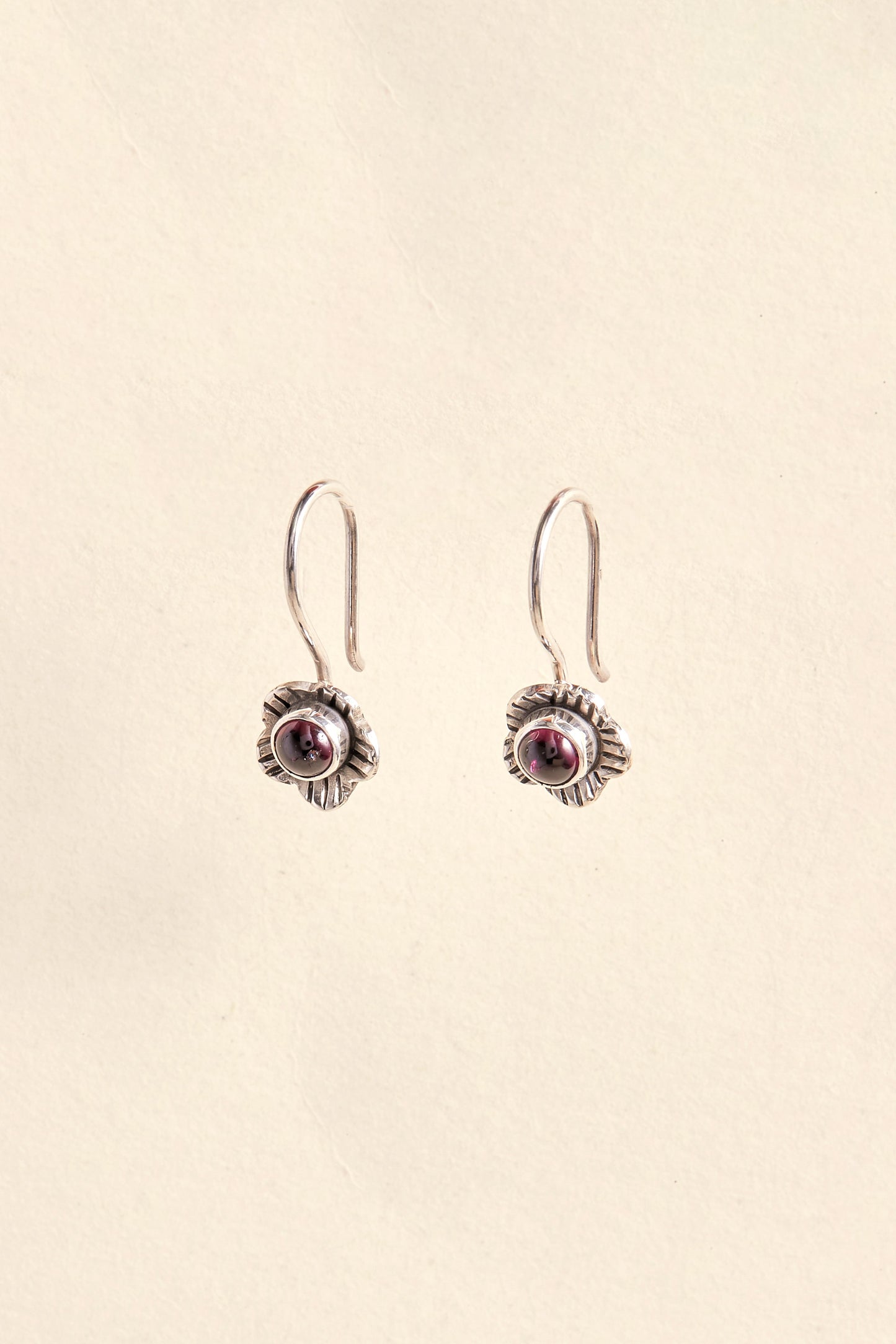 Garnet Earrings (flower)