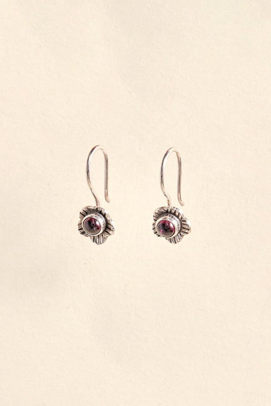 Garnet Earrings (flower large)