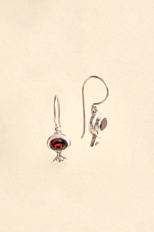 Garnet Earrings (east-west dot)