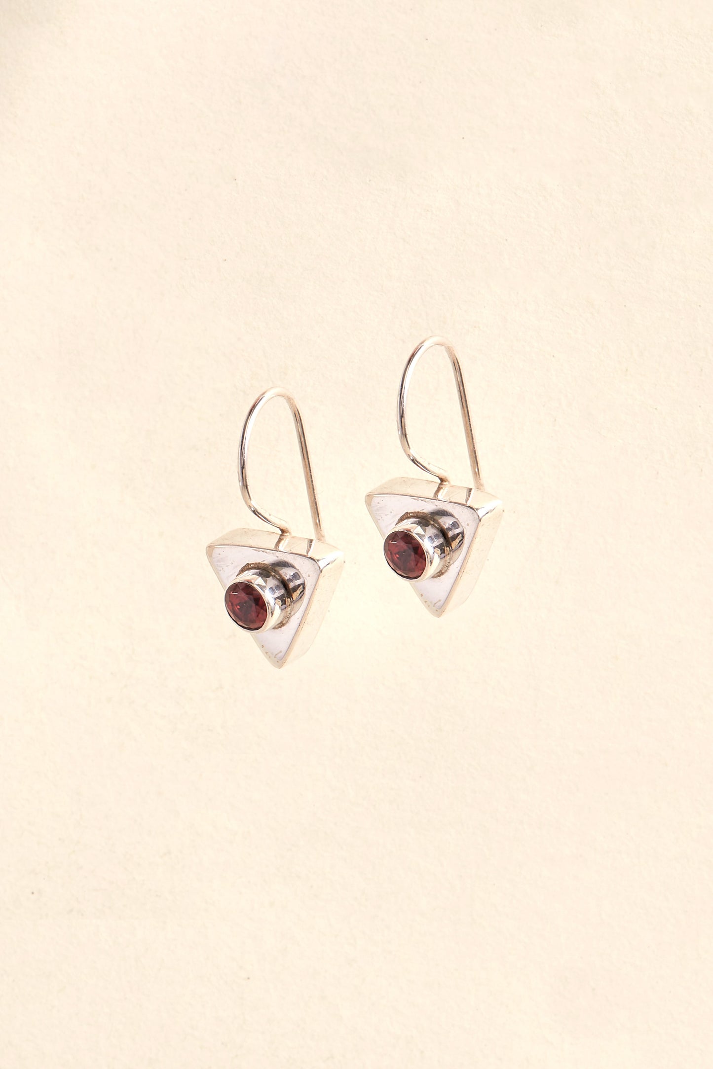 Garnet Earrings (triangle)