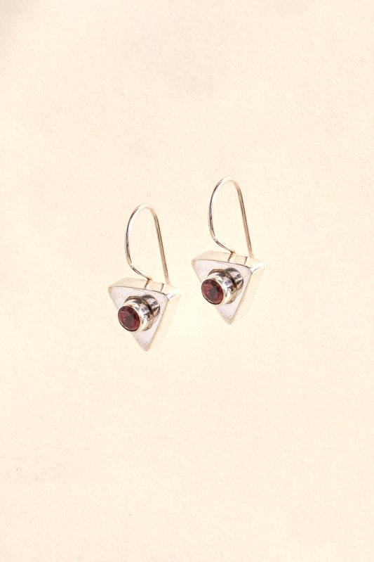 Garnet Earrings (triangle)