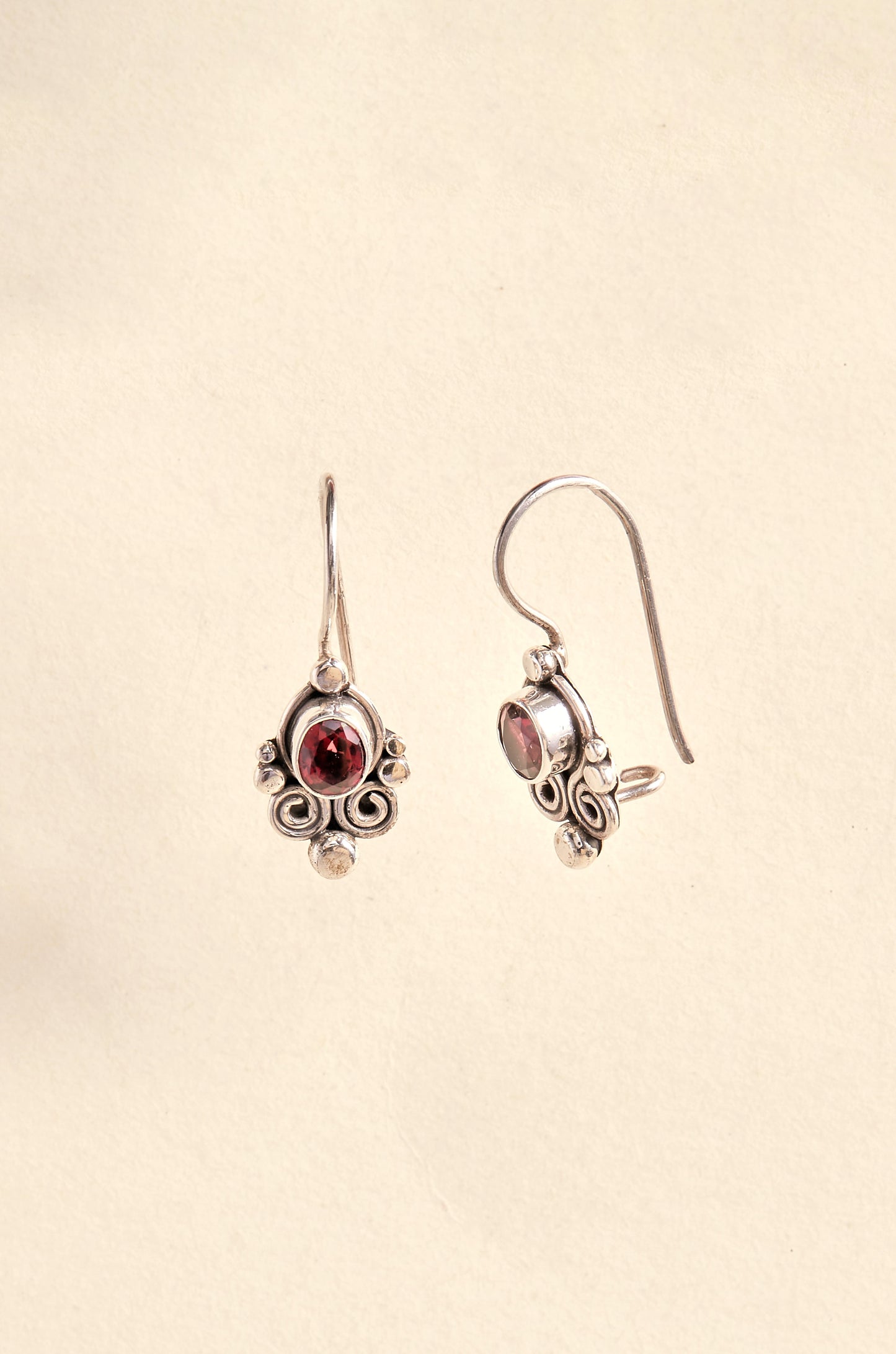 Garnet Earrings (swirl)