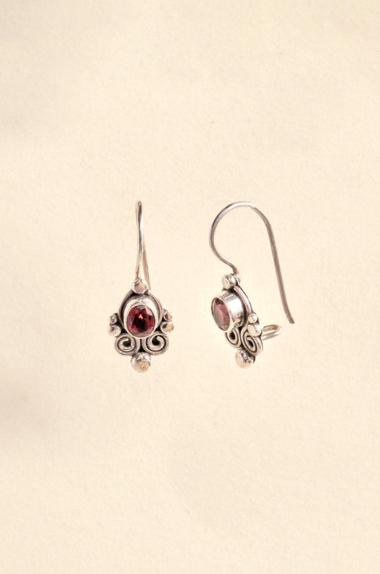 Garnet Earrings (swirl)