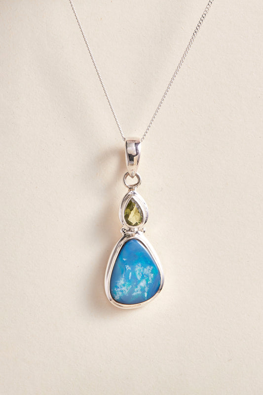 Australian Opal and Peridot Pendant