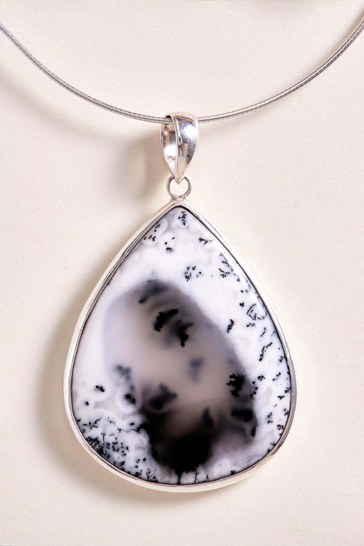 Dendrite Opal Pendant (large tear drop)