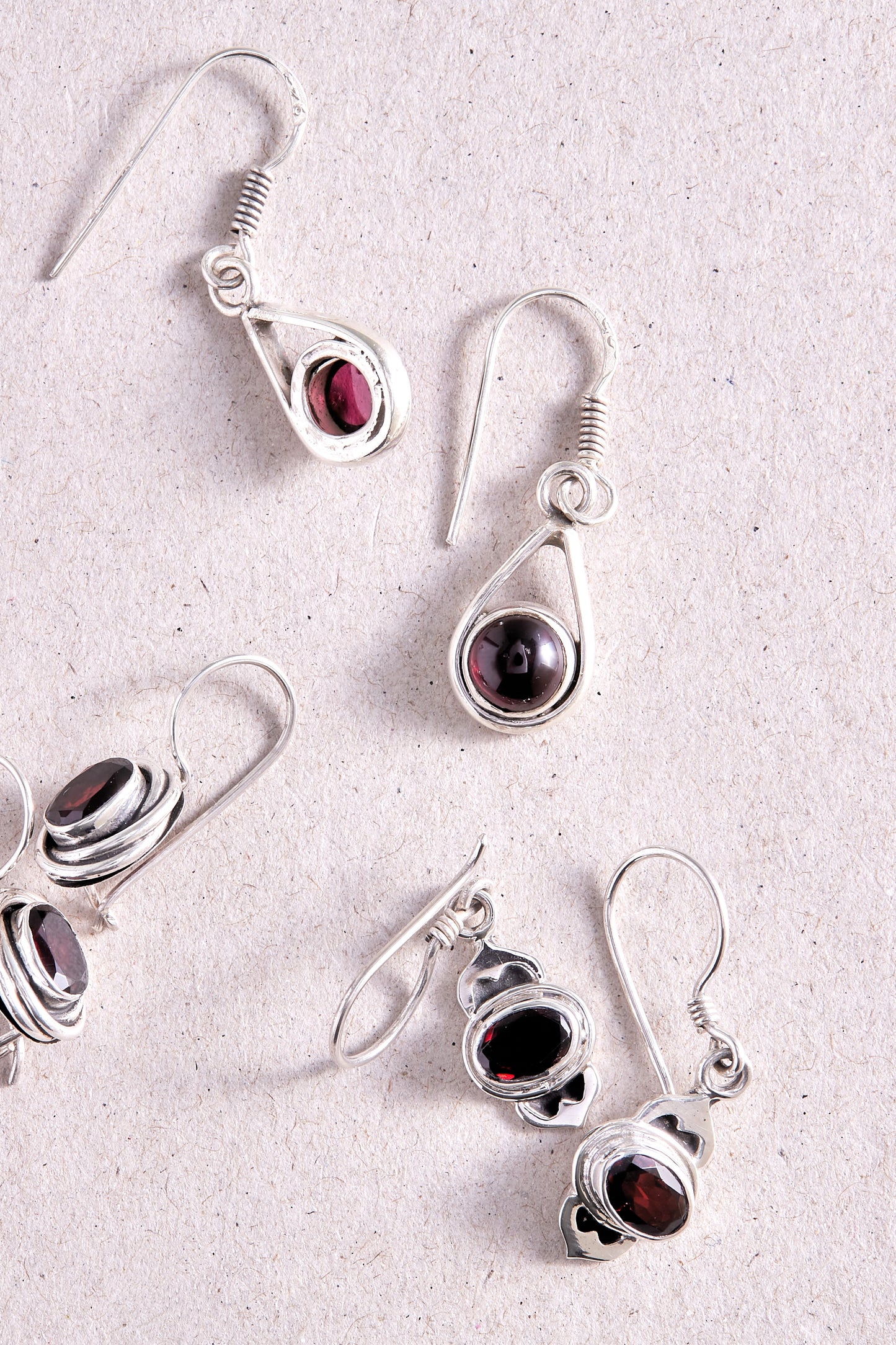 Garnet Earrings (east-west pointy)