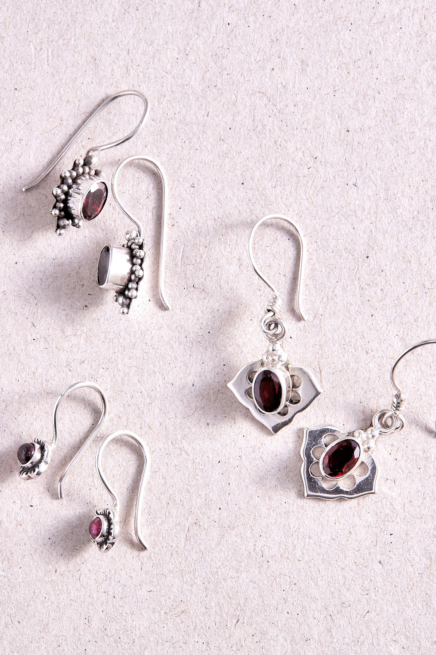 Garnet Earrings (pointy drop)