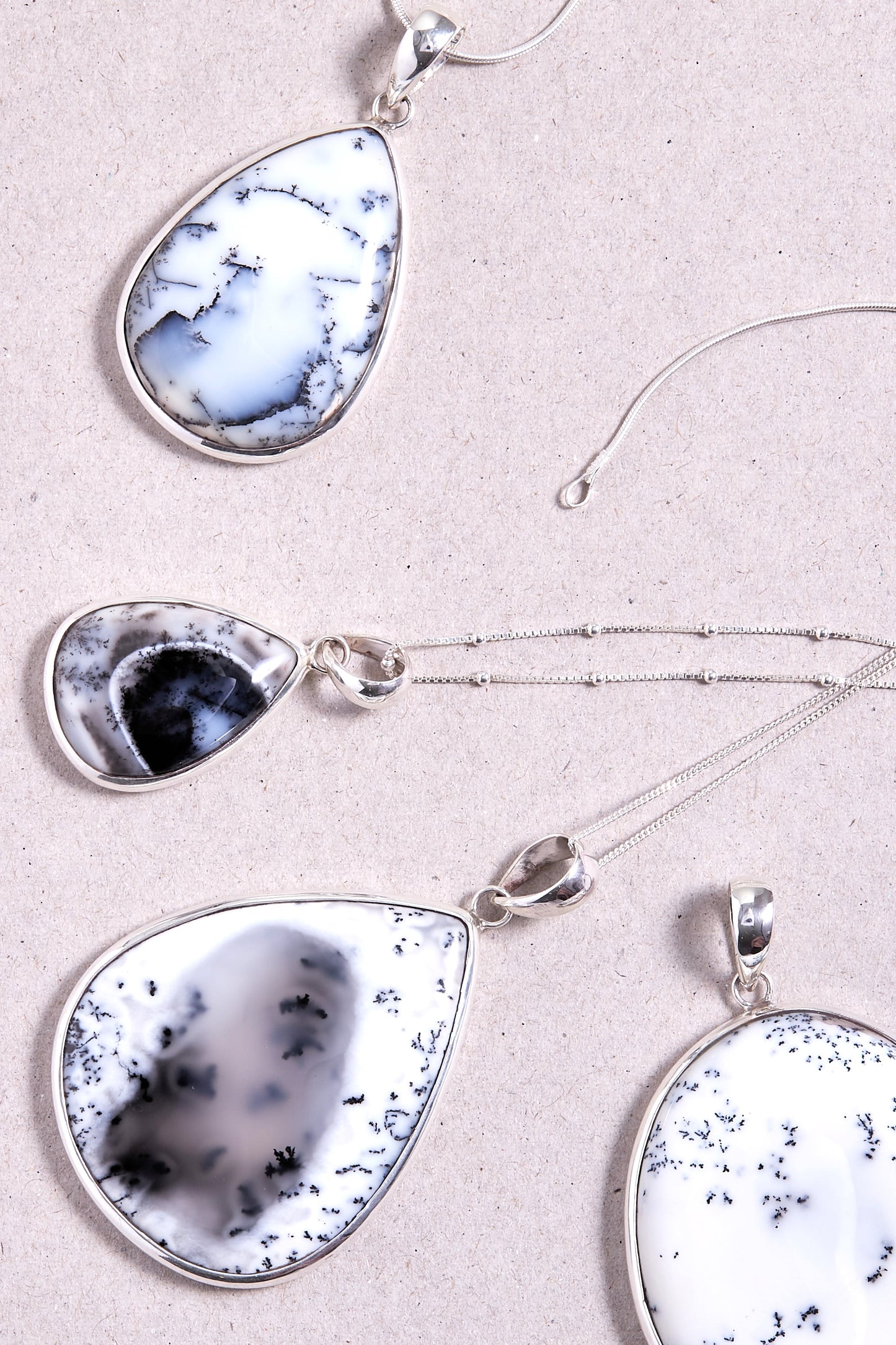 Dendrite Opal Pendant (large tear drop)