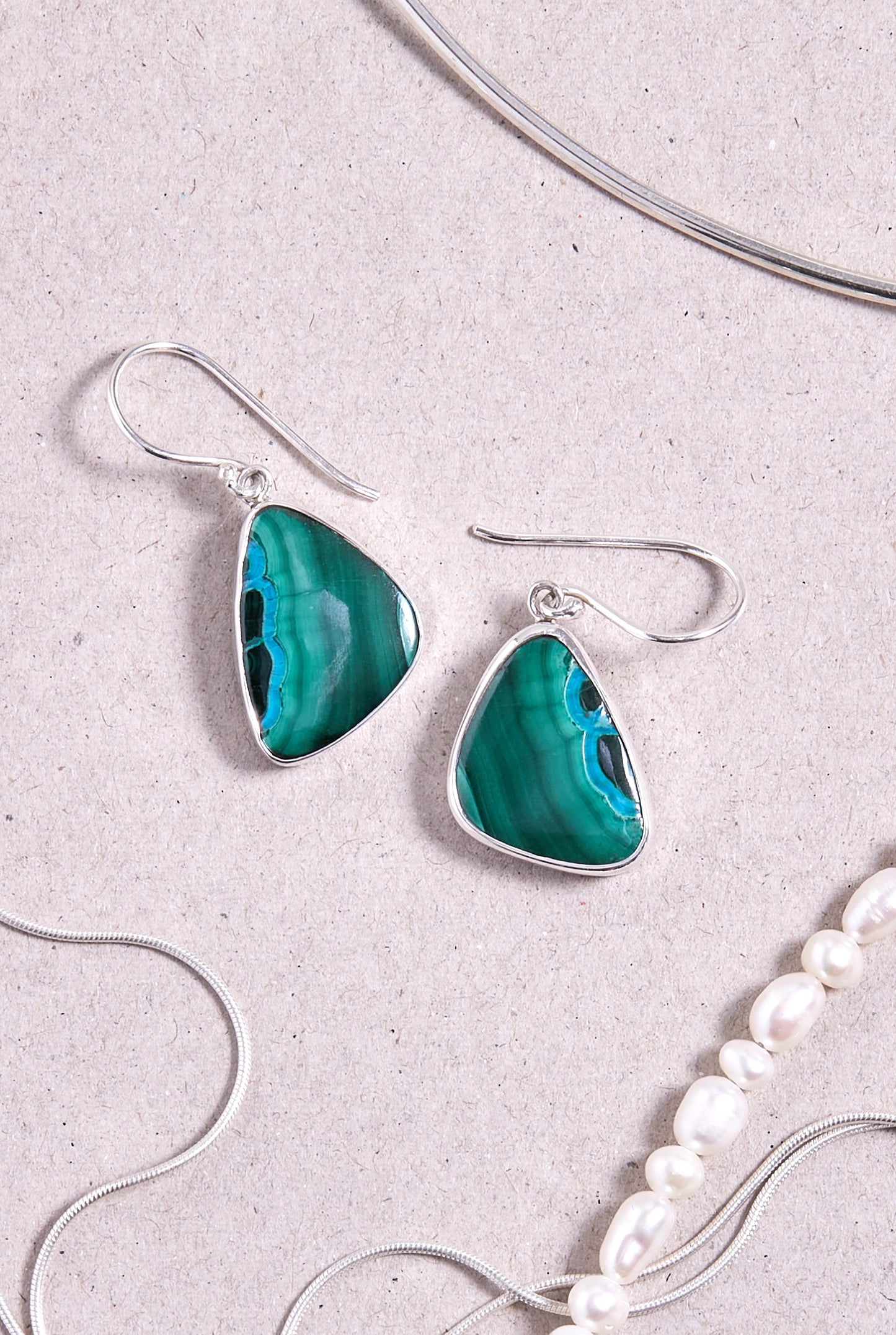 Azurite-Malachite Earrings