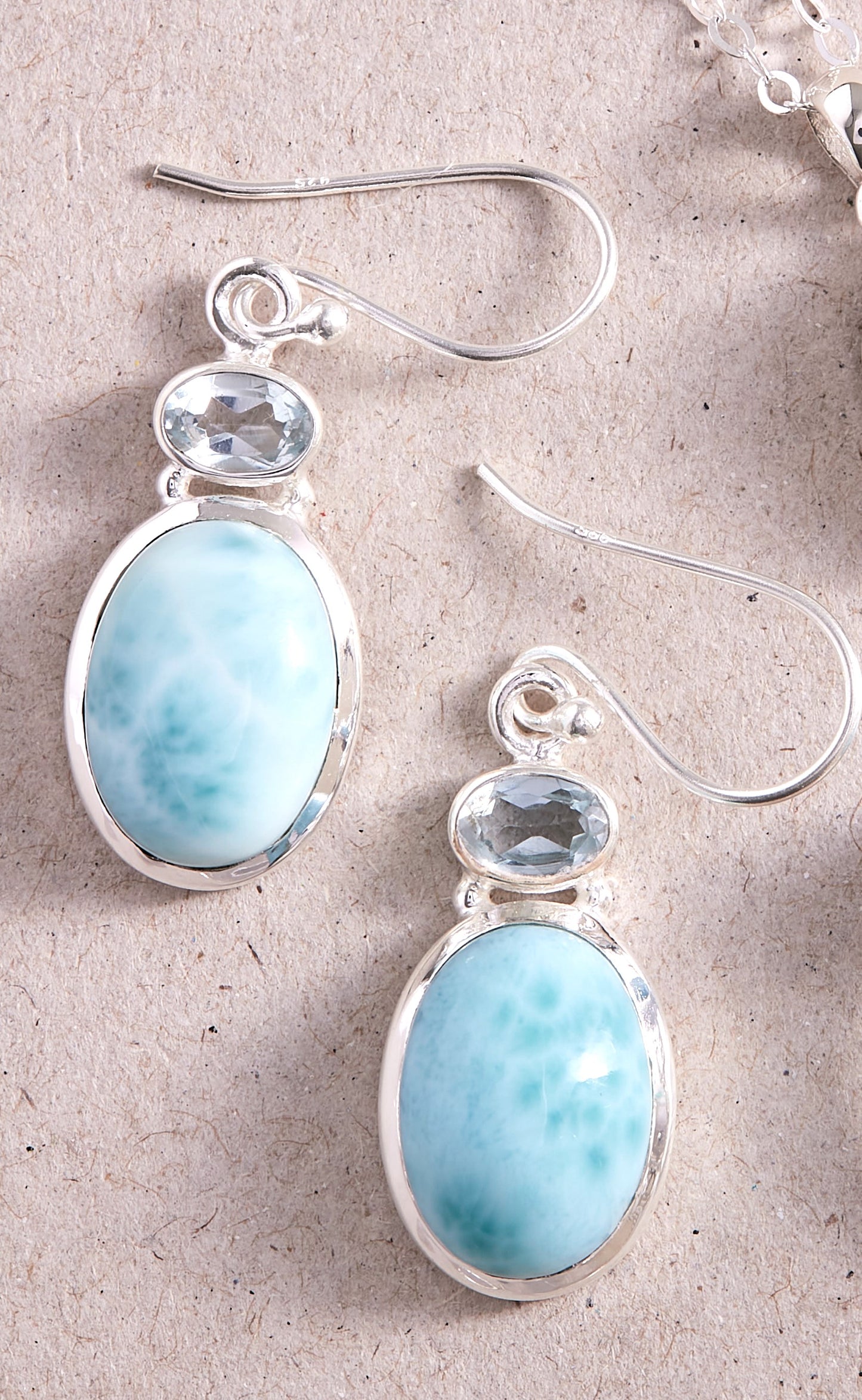 Larimar and Blue Topaz Earrings