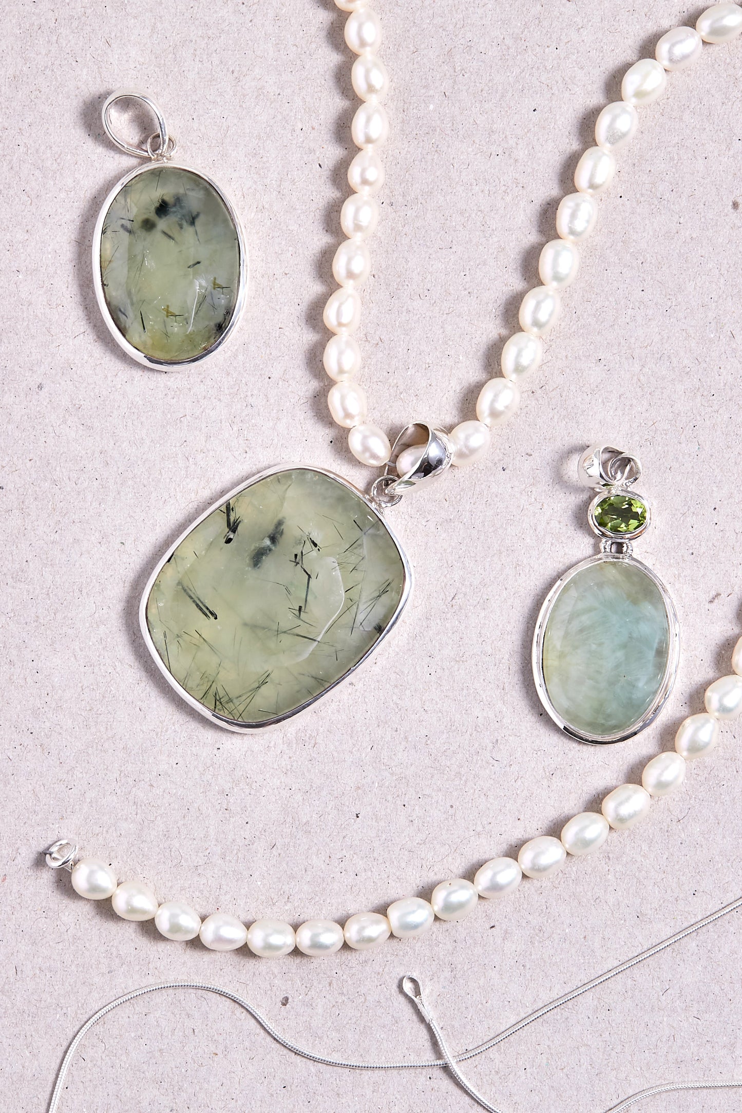 Prehnite Pendant (rectangle)