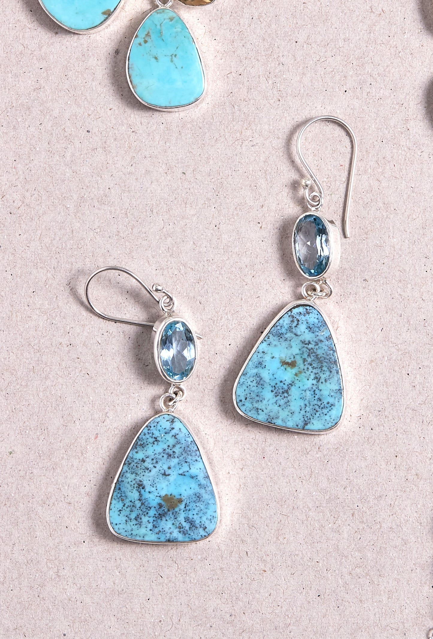 Turquoise and Blue Topaz Earrings