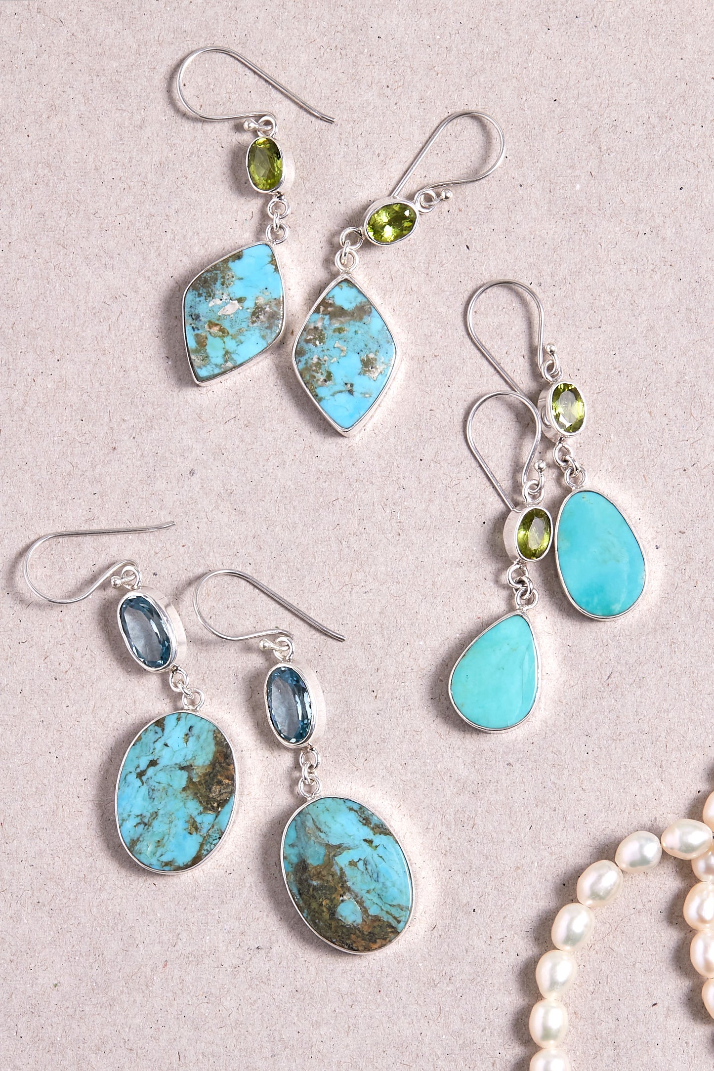 Turquoise and Blue Topaz Earrings (large)