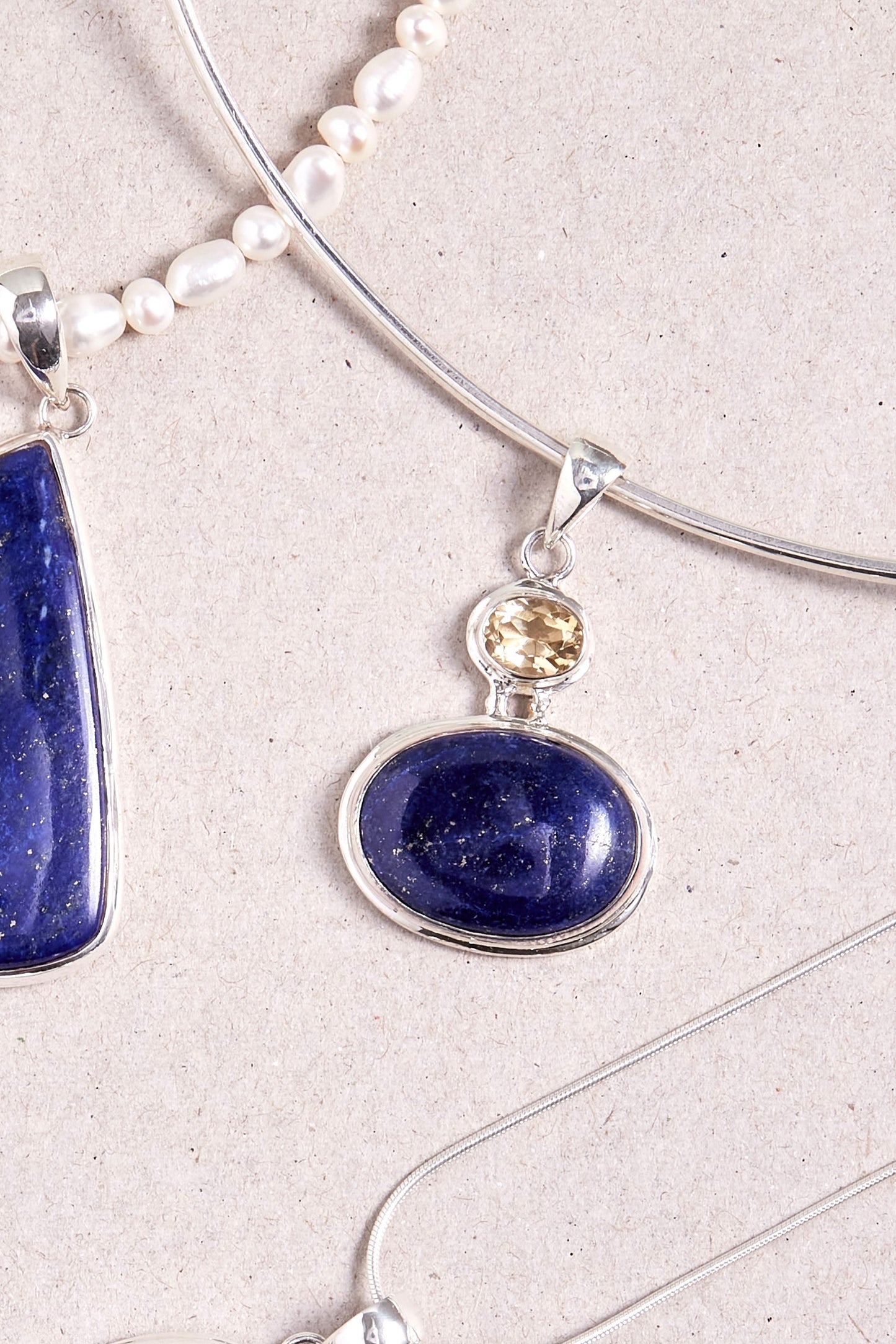 Lapis Lazuli and Citrine Pendant