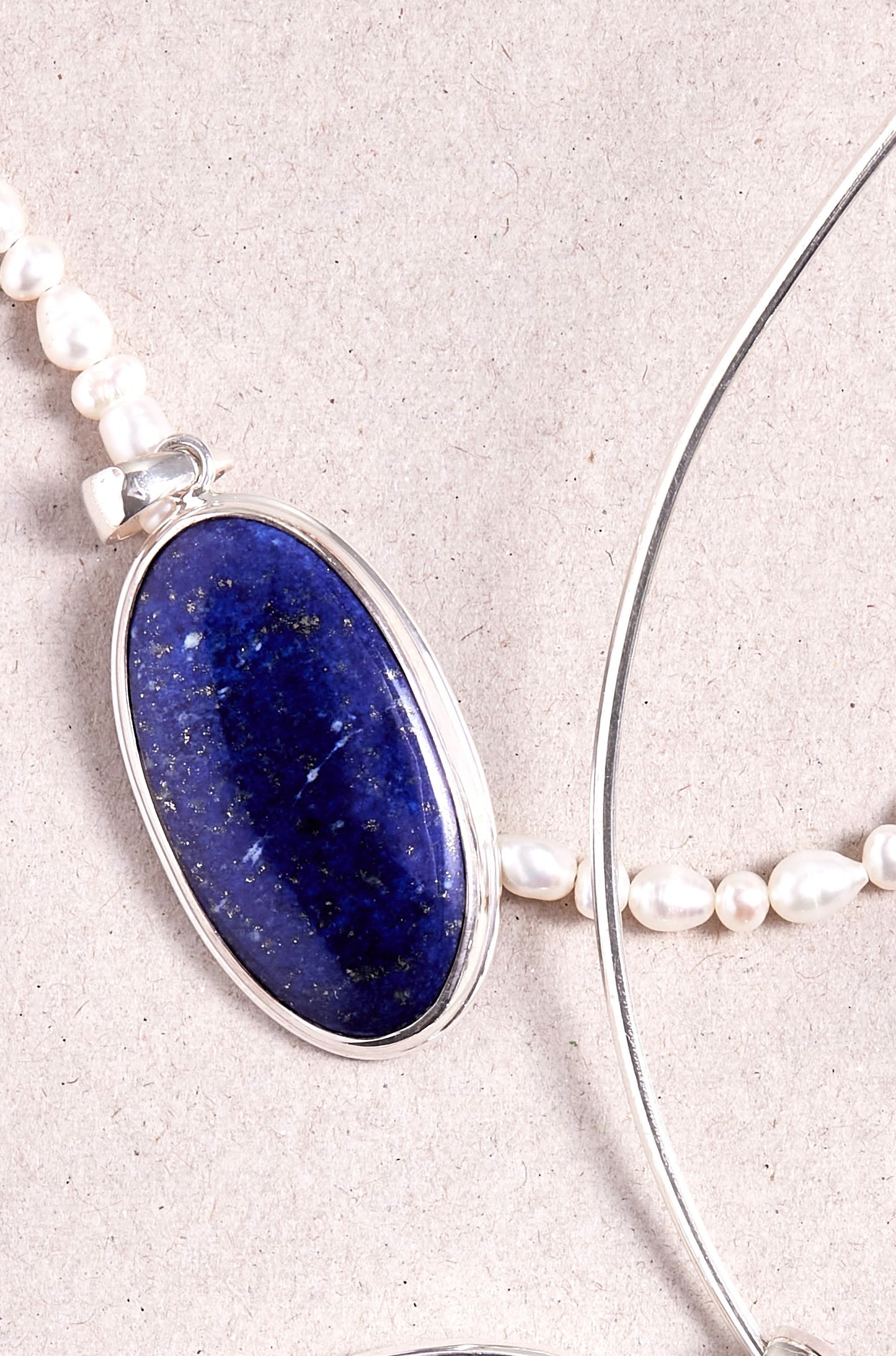 Lapis Lazuli Pendant (double bezel - long)