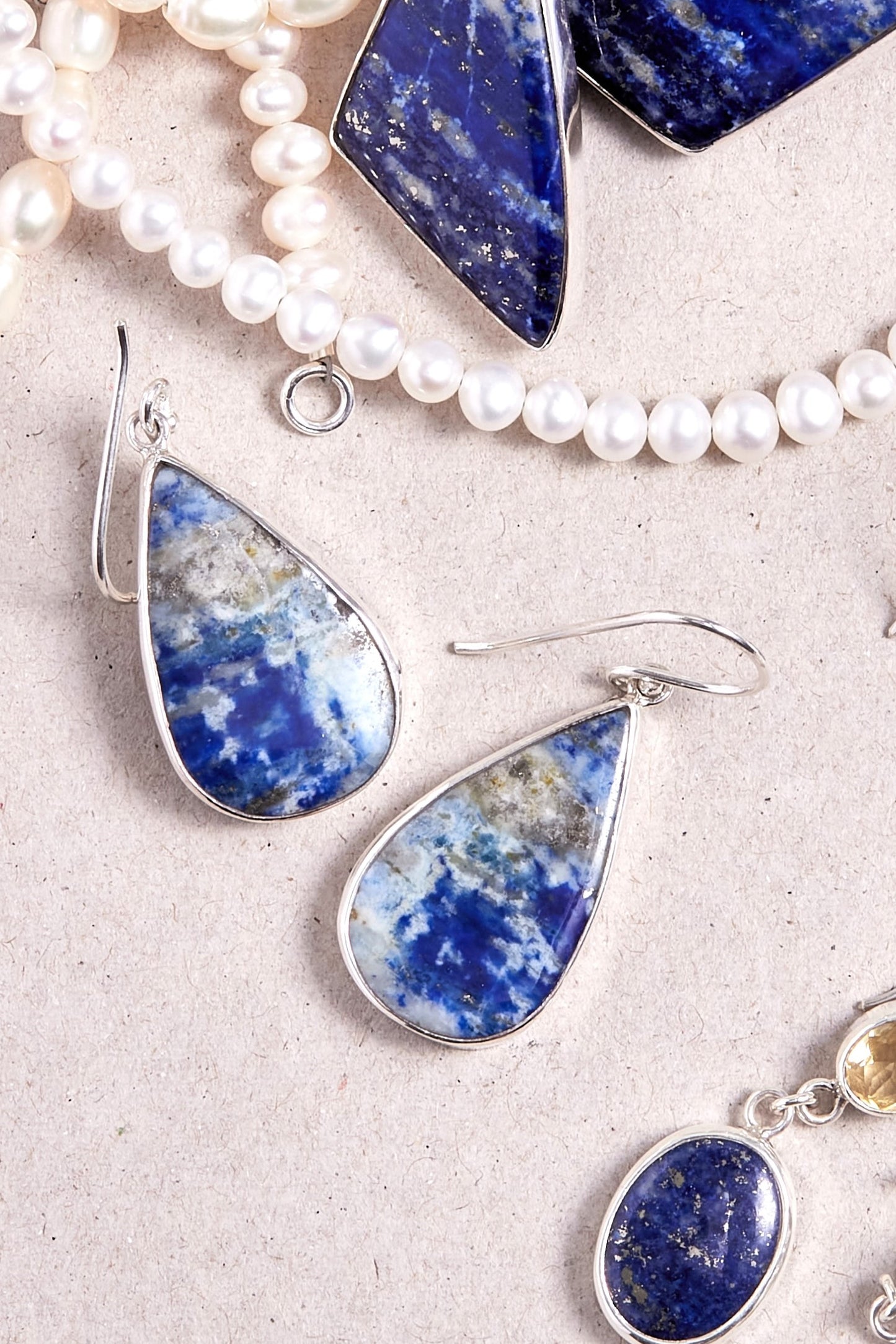 Lapis Lazuli Earrings (tear drop)