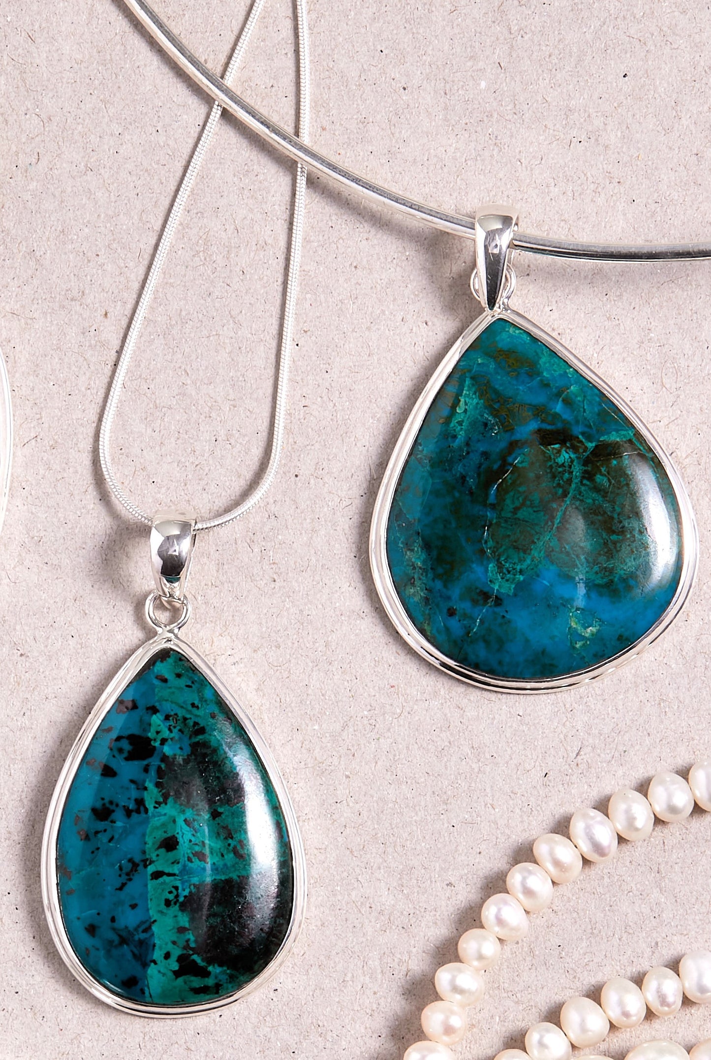 Chrysocolla Pendant (large tear drop)