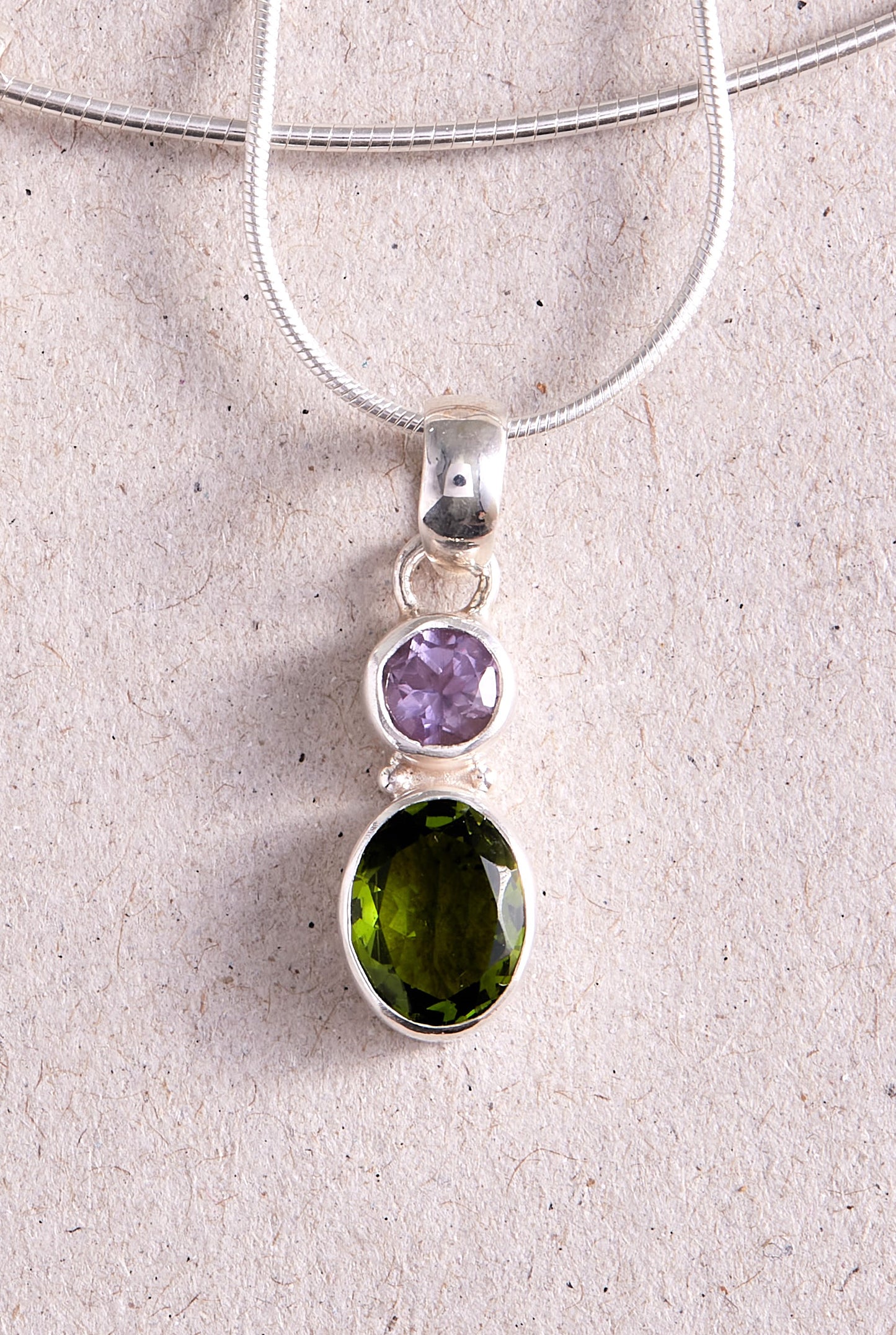 Peridot and Amethyst Pendant