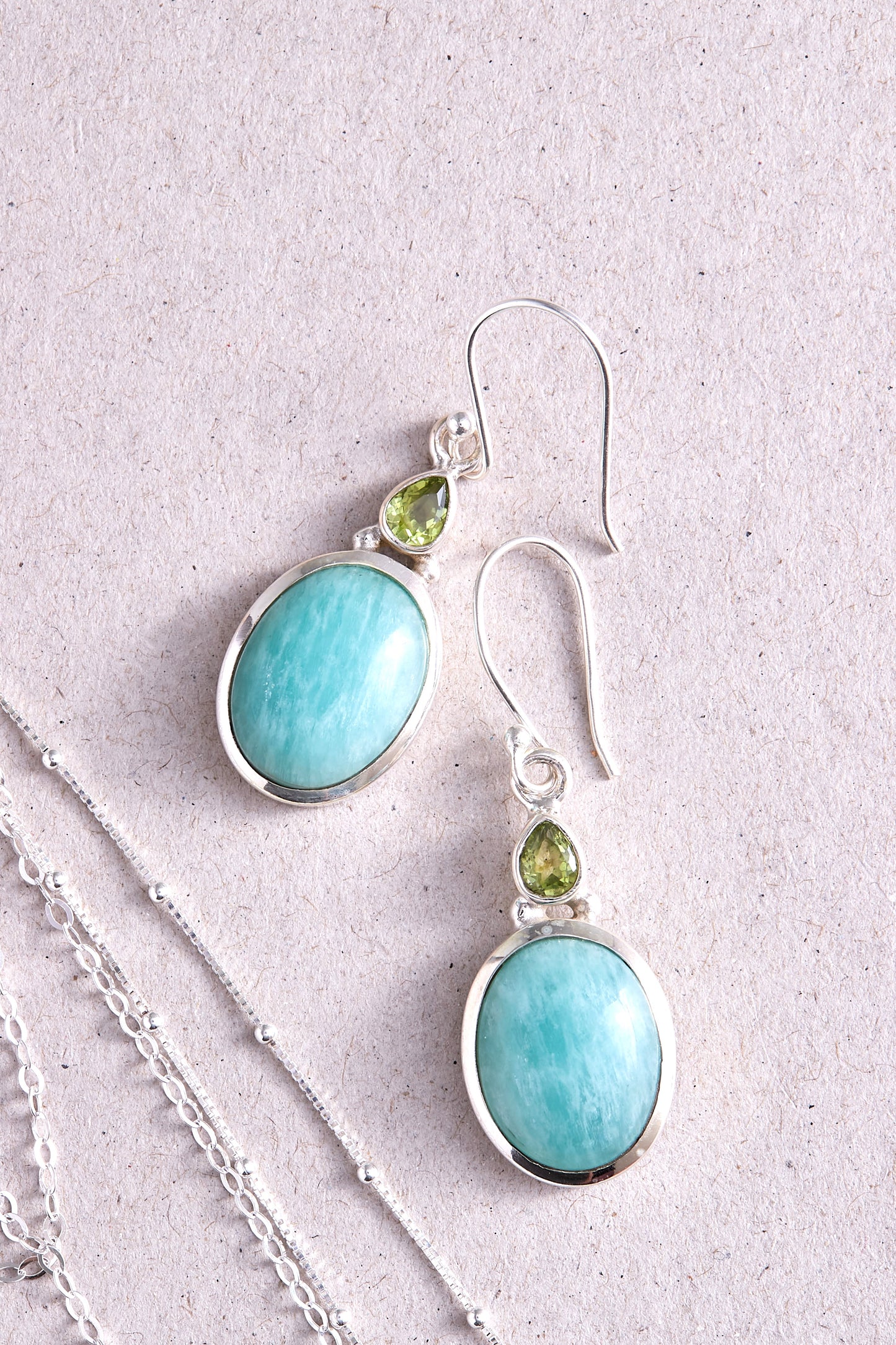 Amazonite and Peridot Earrings