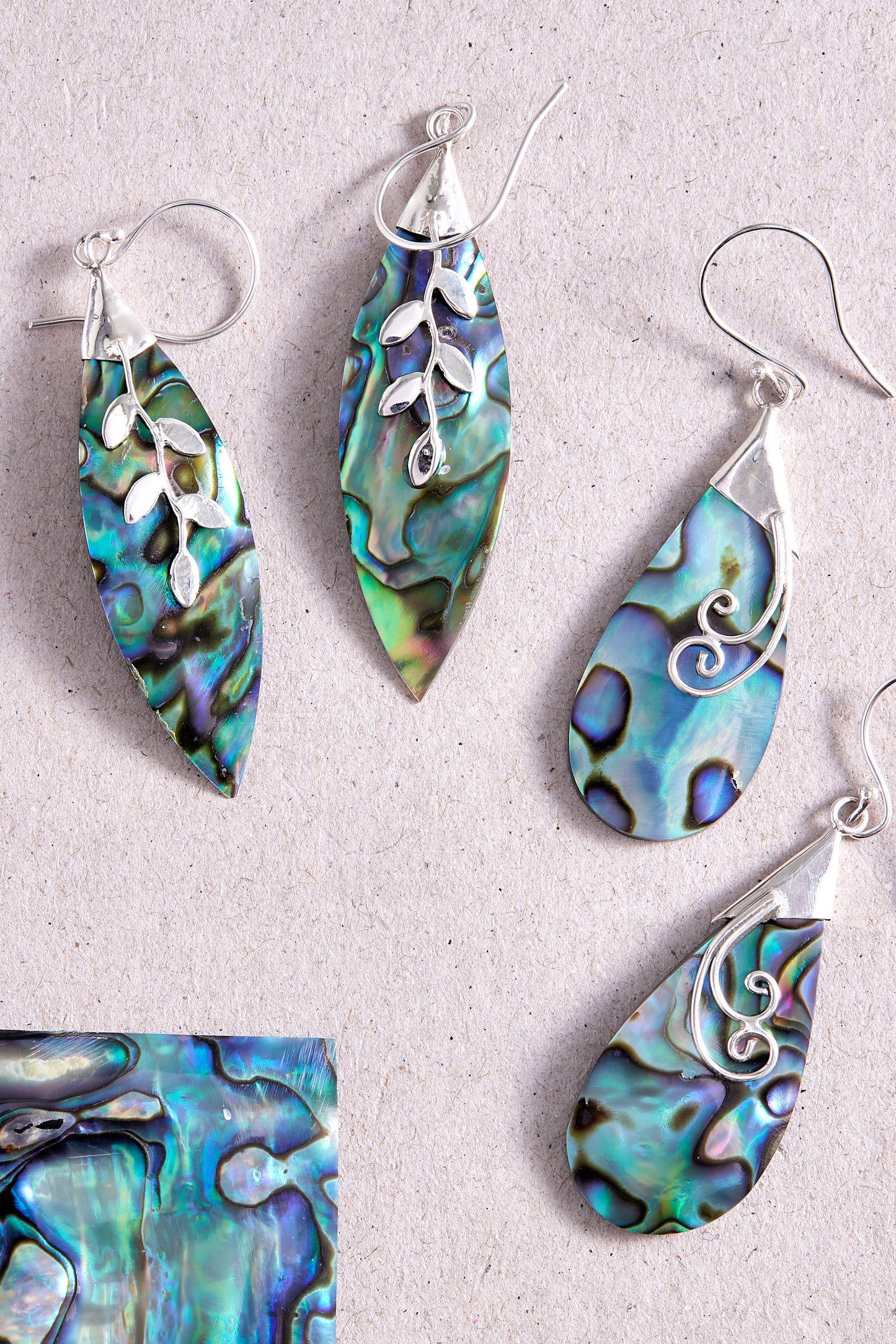 Paua Shell Earrings (narrow)