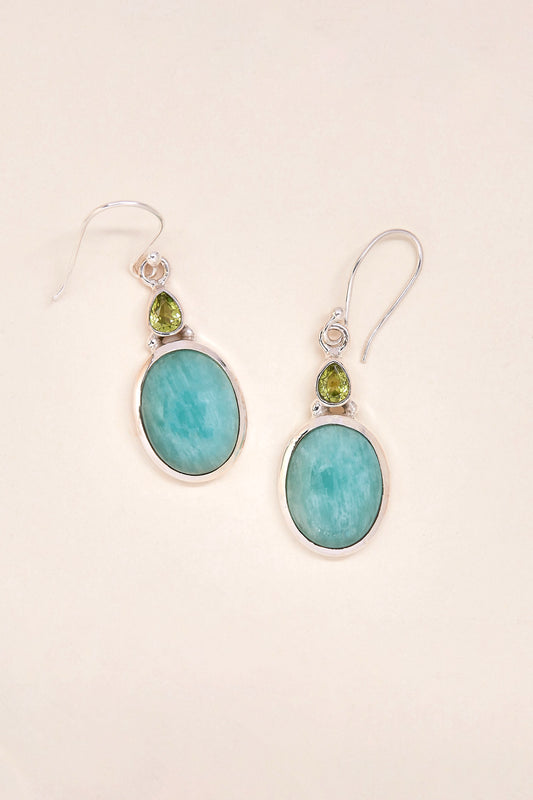 Amazonite and Peridot Earrings