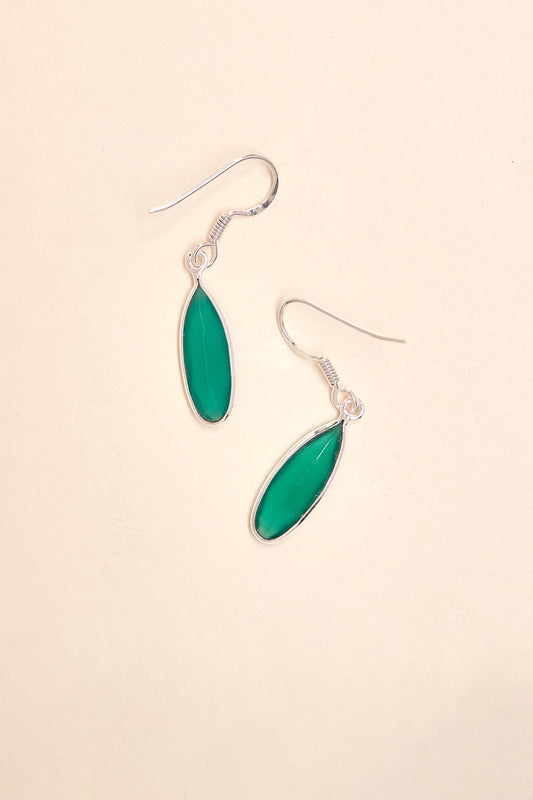 Faceted Green Agate Earrings