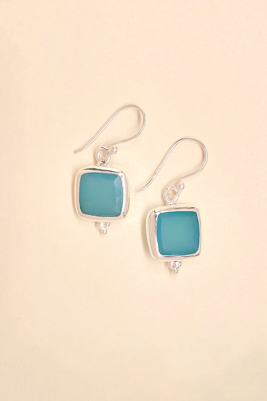 Faceted Chalcedony Earrings