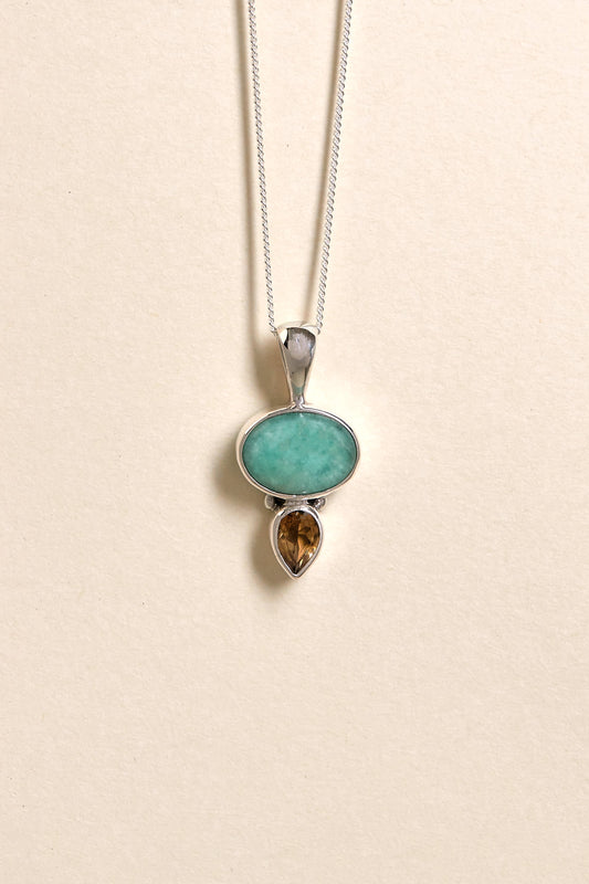 Emerald and Citrine Pendant