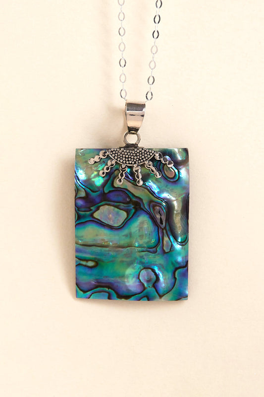 Paua Shell Pendant (rectangular)