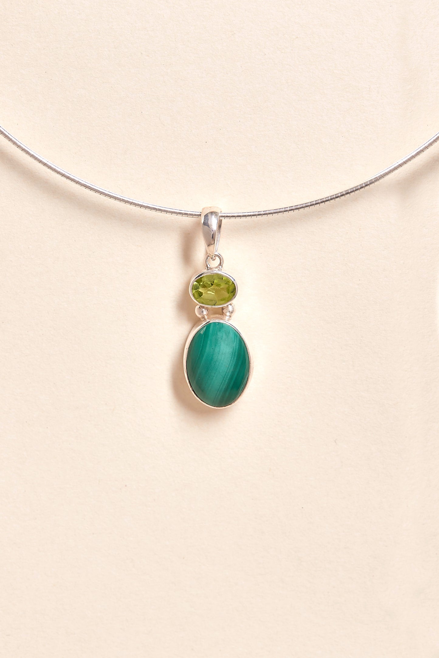 Malachite and Peridot Pendant