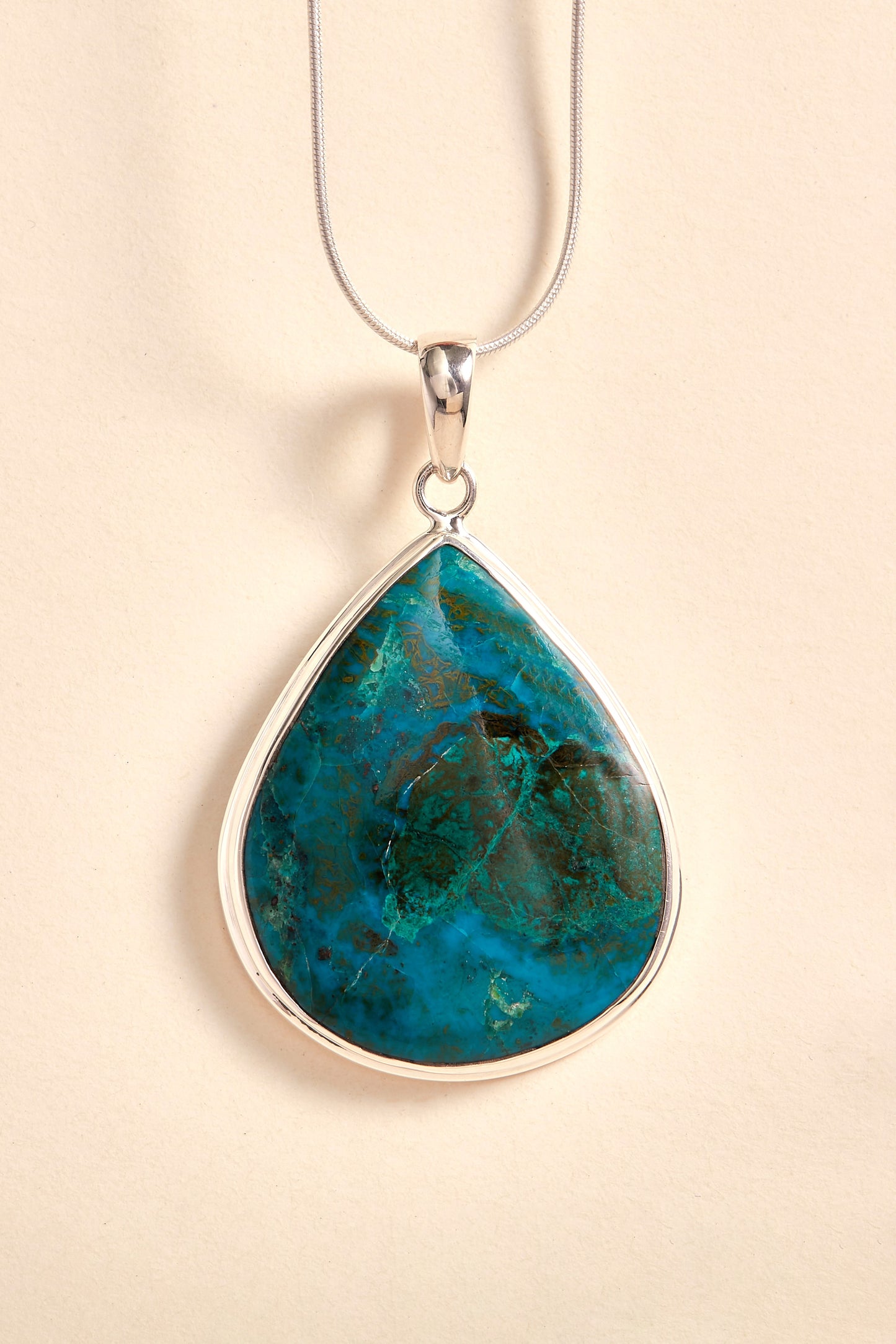 Chrysocolla Pendant (large tear drop)