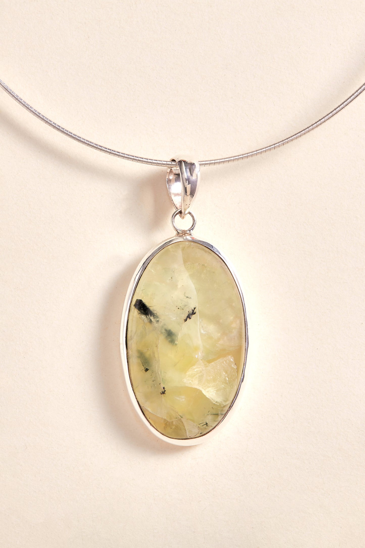 Prehnite Pendant (medium oval)