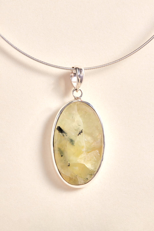 Prehnite Pendant (medium oval)