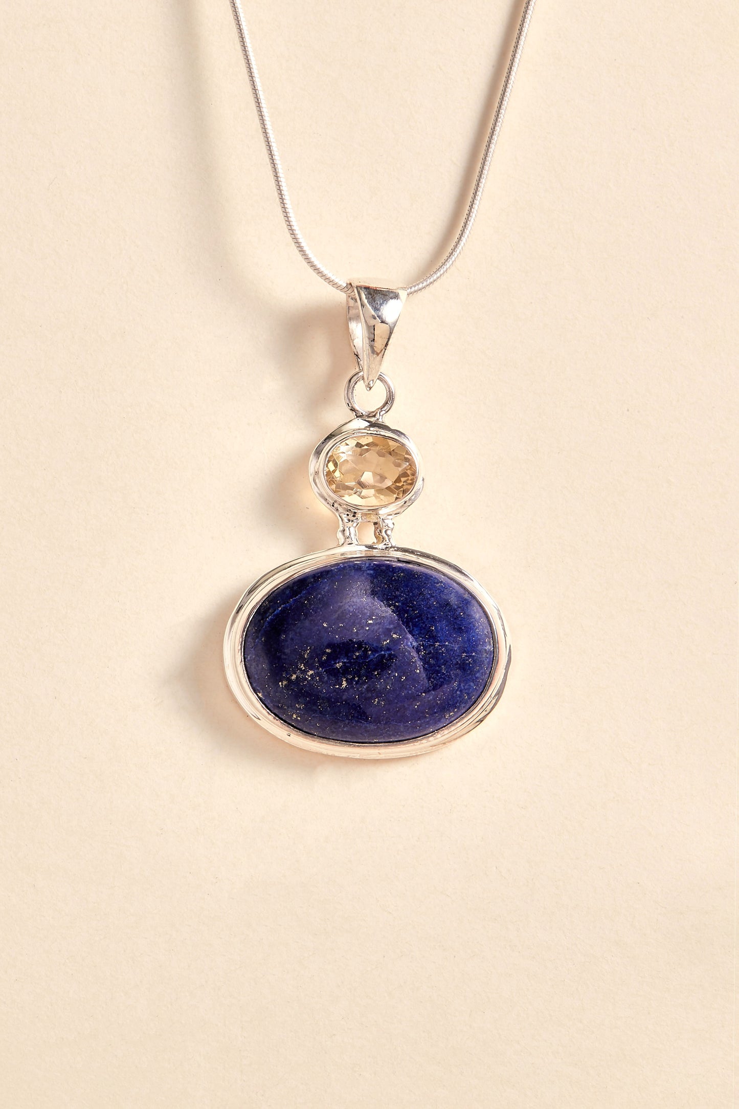 Lapis Lazuli and Citrine Pendant