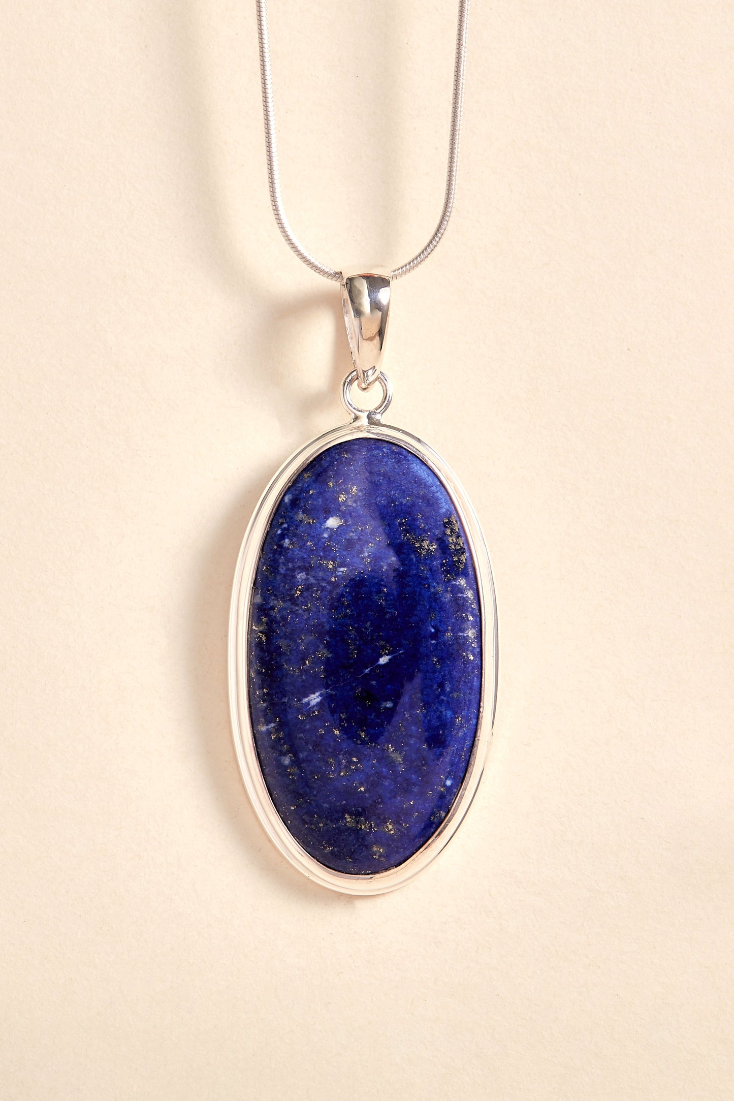 Lapis Lazuli Pendant (double bezel - long)