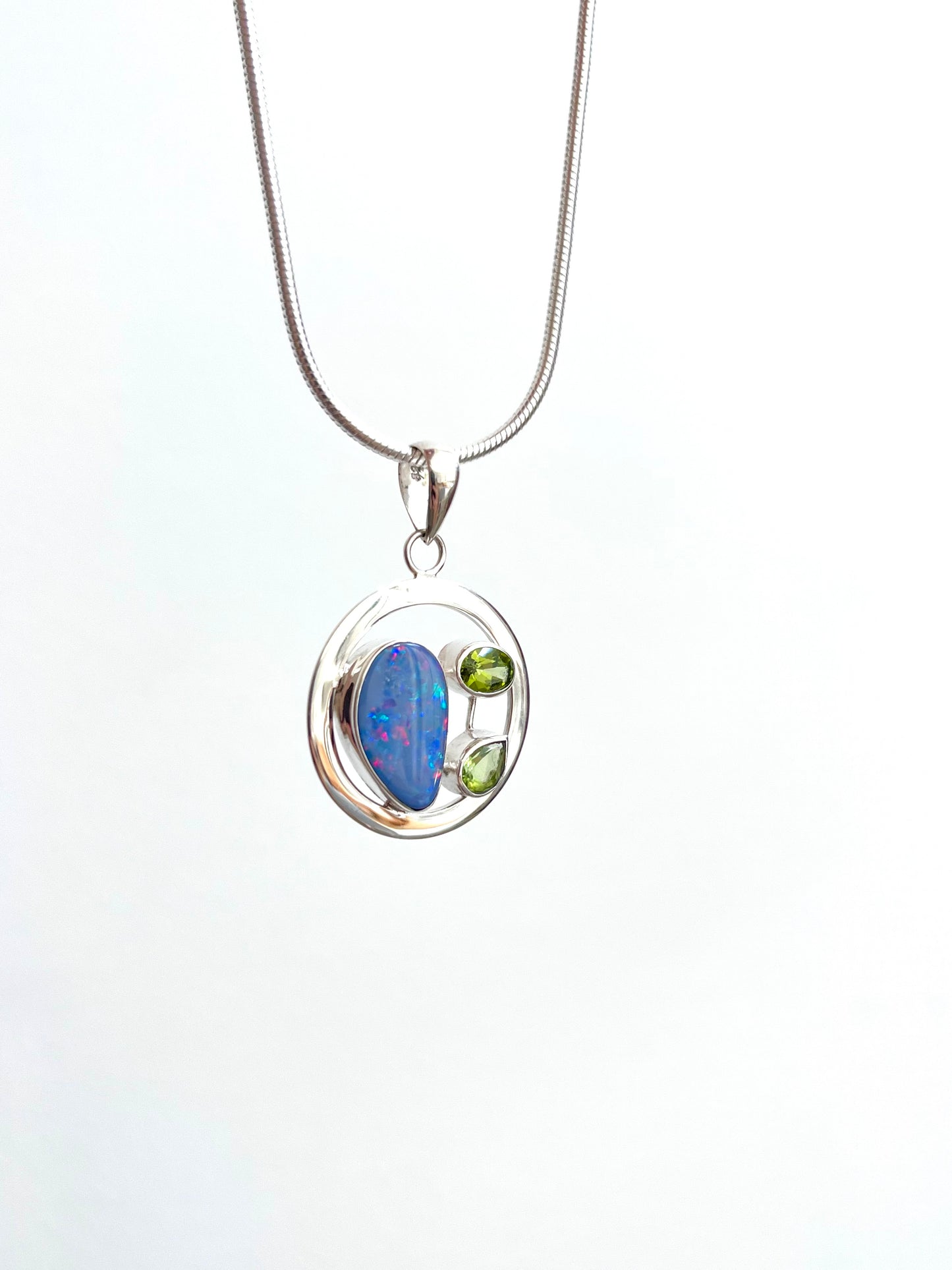Australian Opal and Peridot Pendant | OPLM18