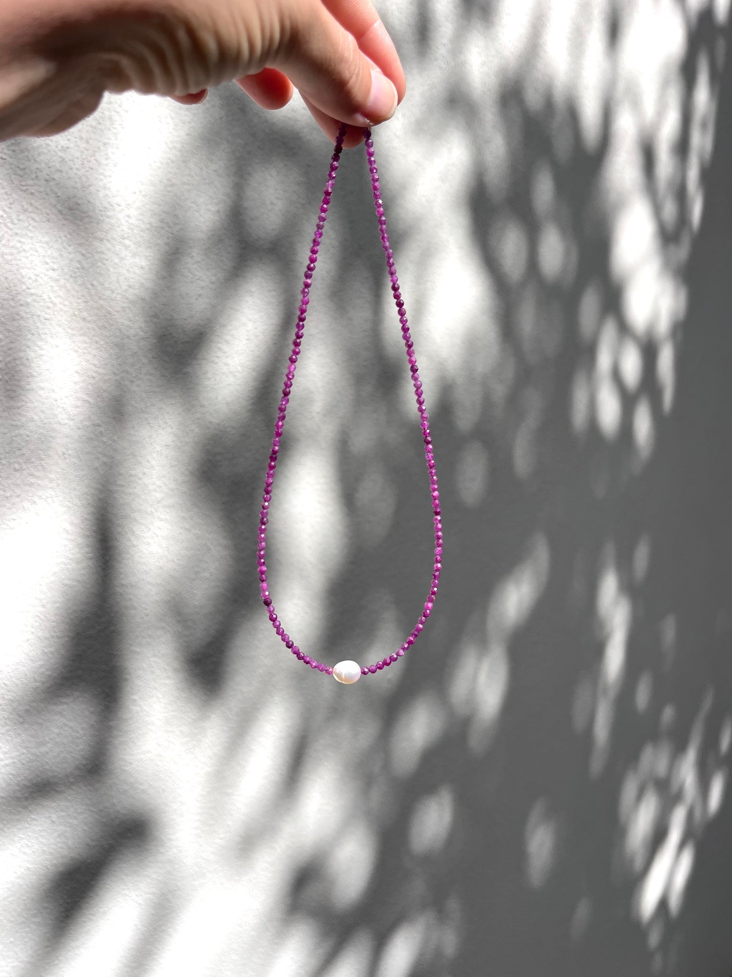 Ruby and Freshwater Pearl Necklace