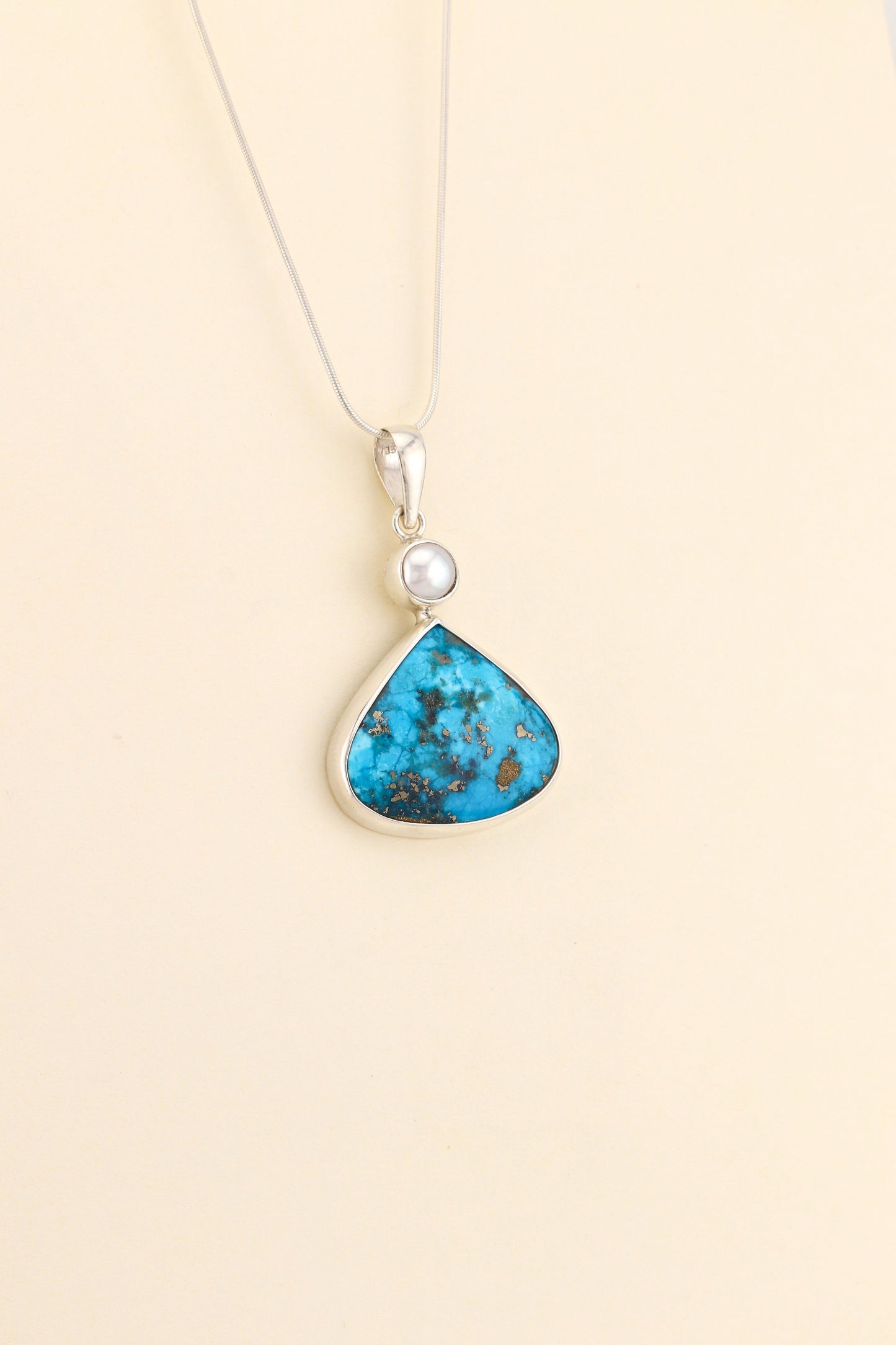 Turquoise and Fresh Water Pearl Pendant | TUPM4