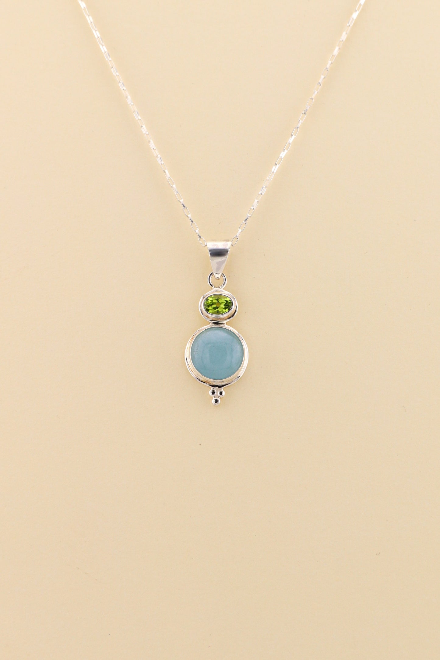 Aquamarine and Peridot Pendant | AQPM2