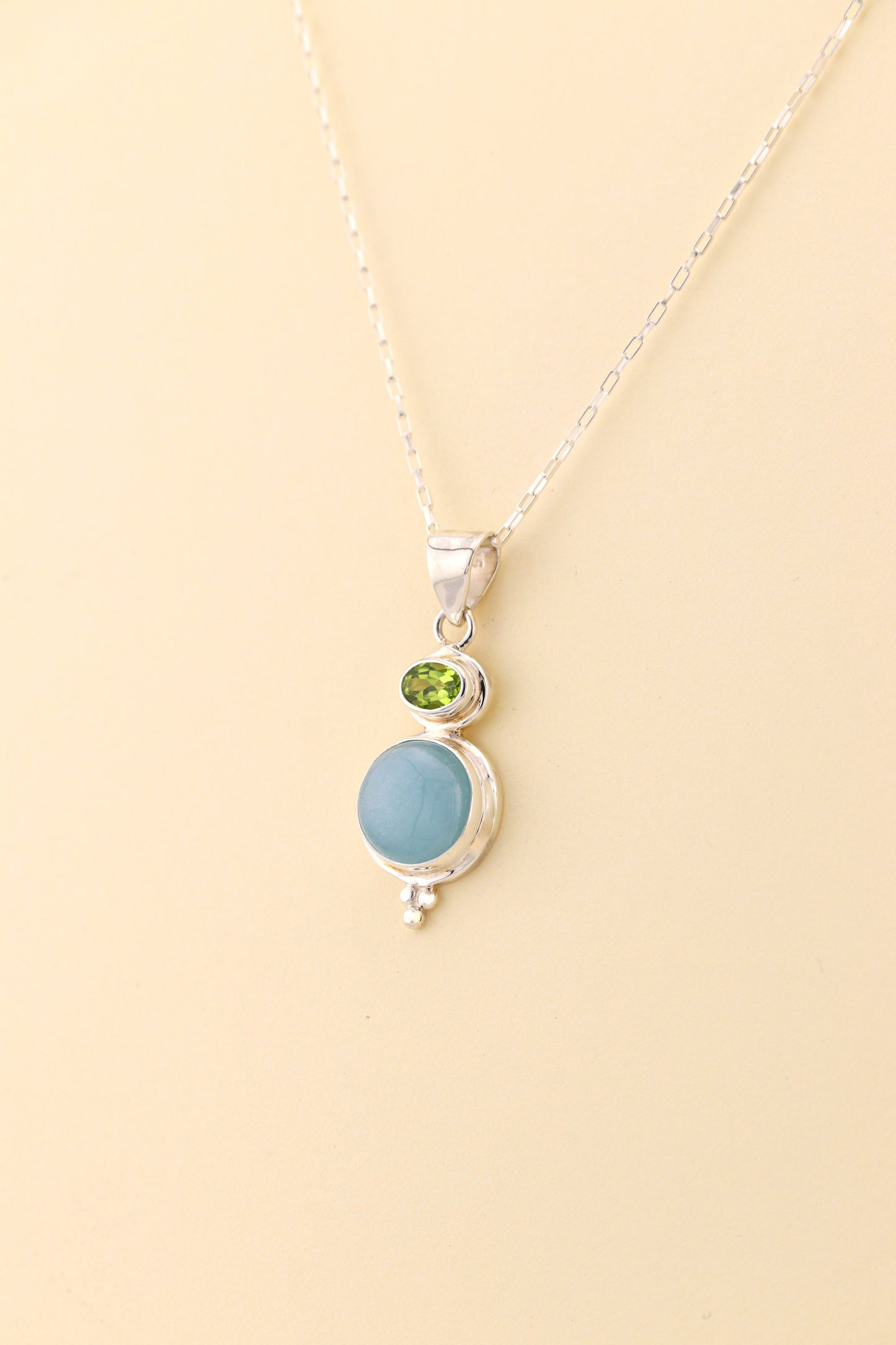 Aquamarine and Peridot Pendant | AQPM2