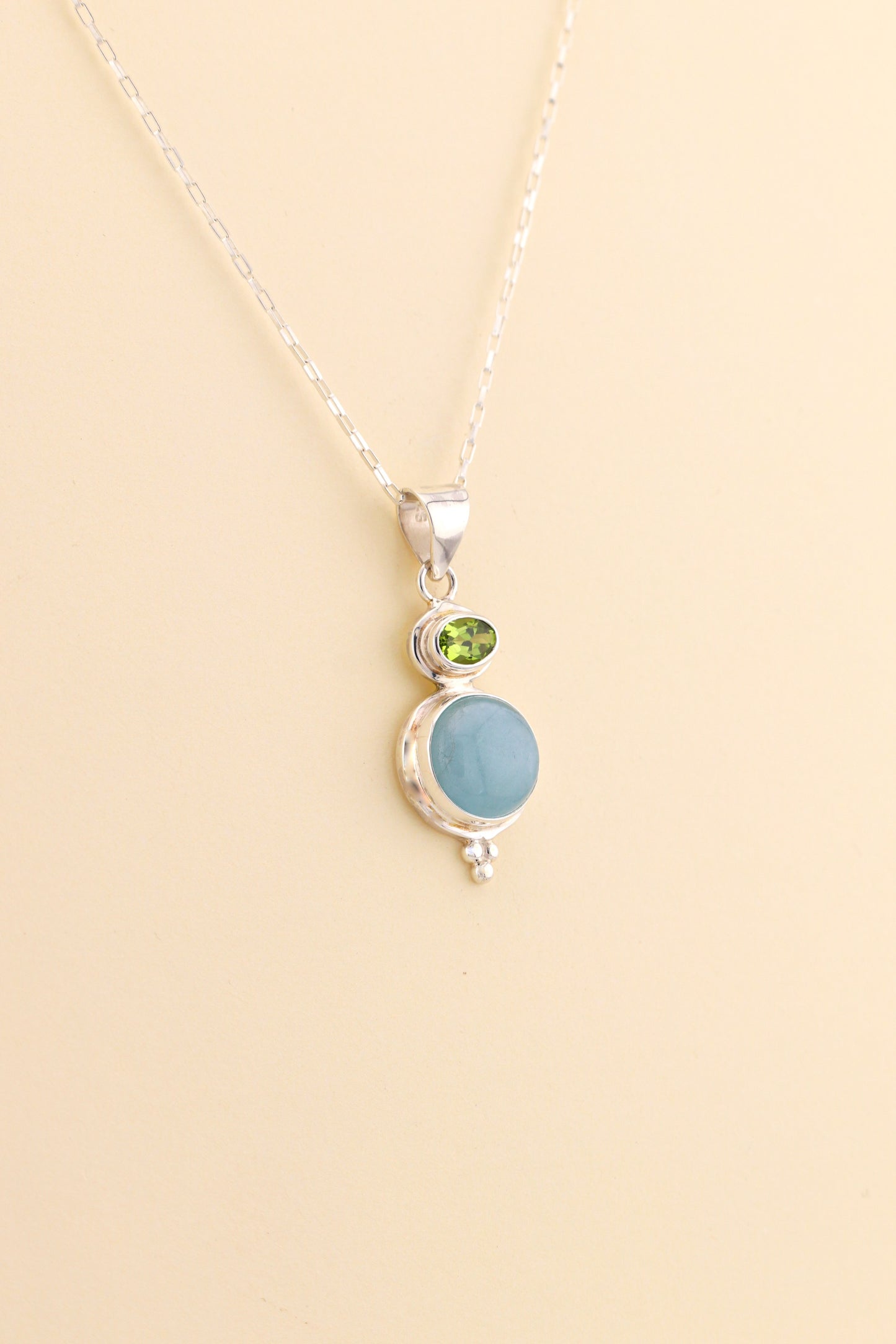 Aquamarine and Peridot Pendant | AQPM2