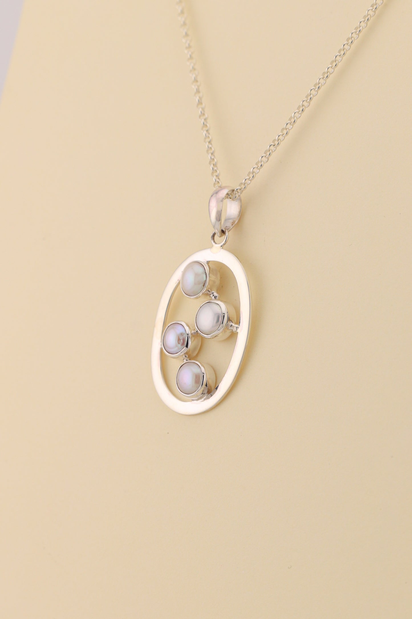 Fresh Water Pearl Pendant - multi oval | PRLPM2