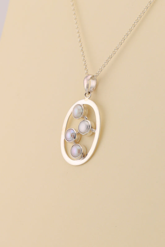 Fresh Water Pearl Pendant - multi oval | PRLPM2