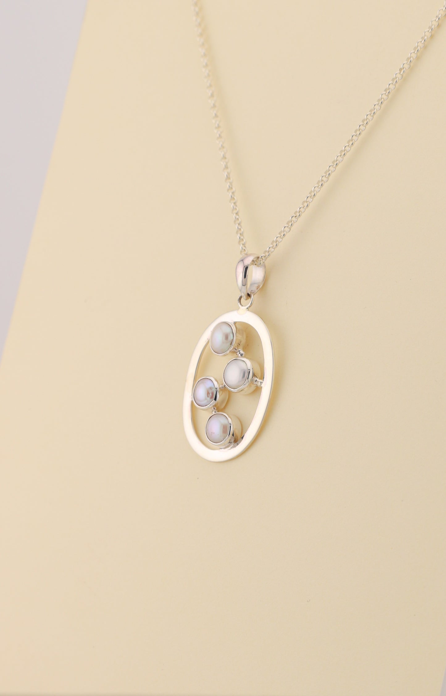 Fresh Water Pearl Pendant - multi oval | PRLPM2