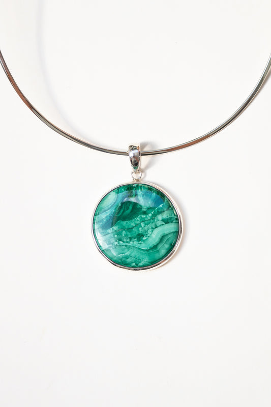 Malachite Pendant (round)