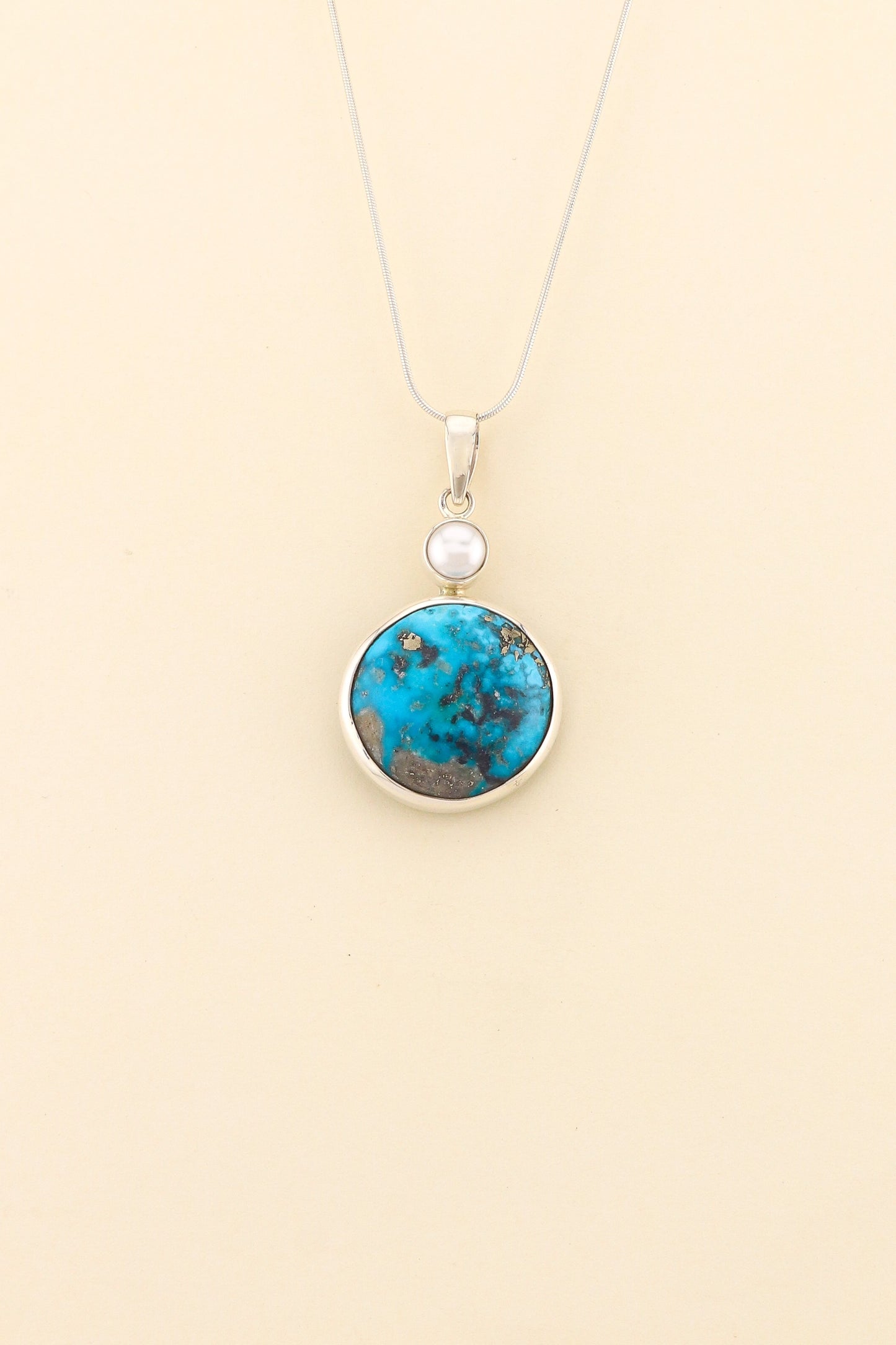 Turquoise and Fresh Water Pearl Pendant | TUPM5