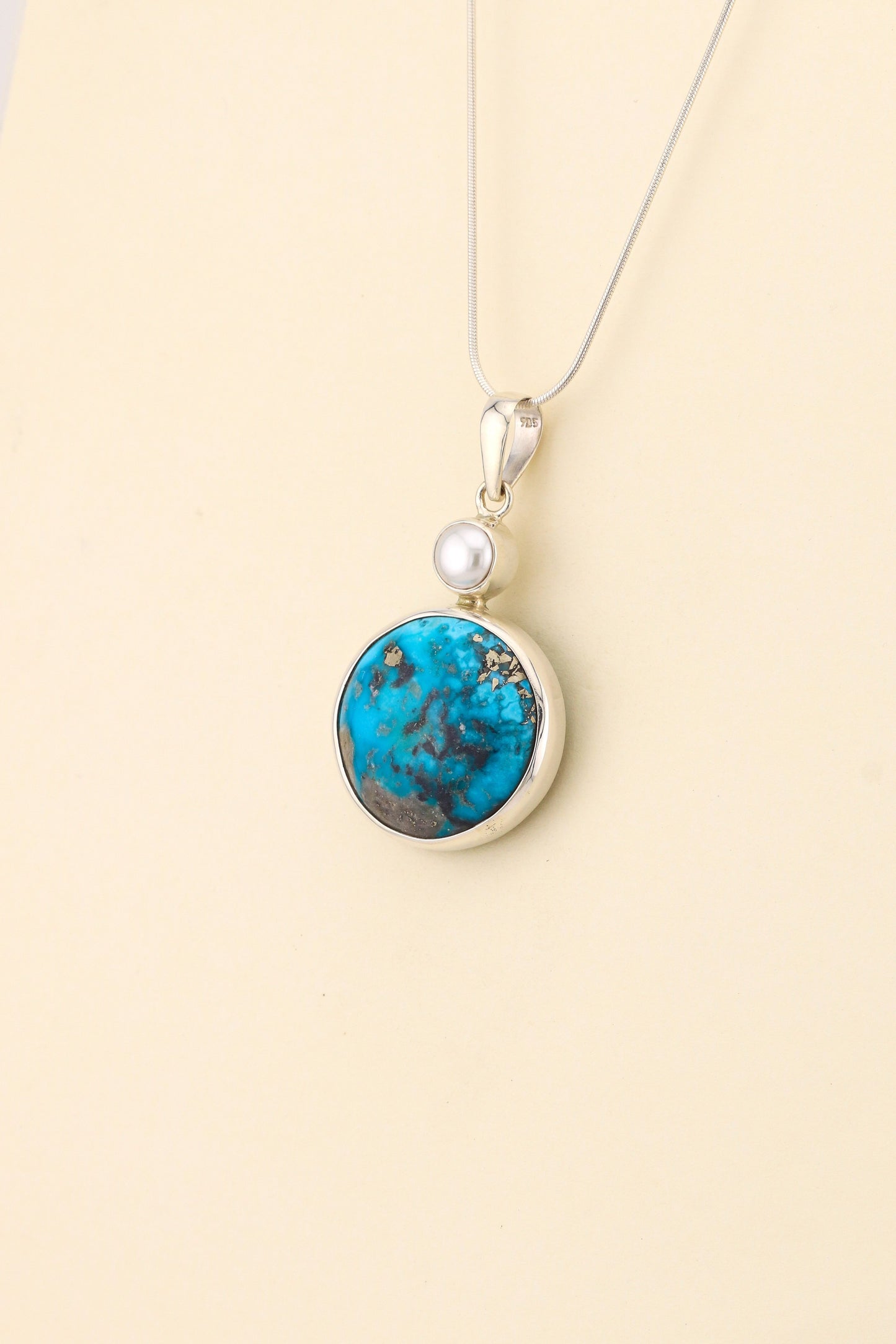 Turquoise and Fresh Water Pearl Pendant | TUPM5