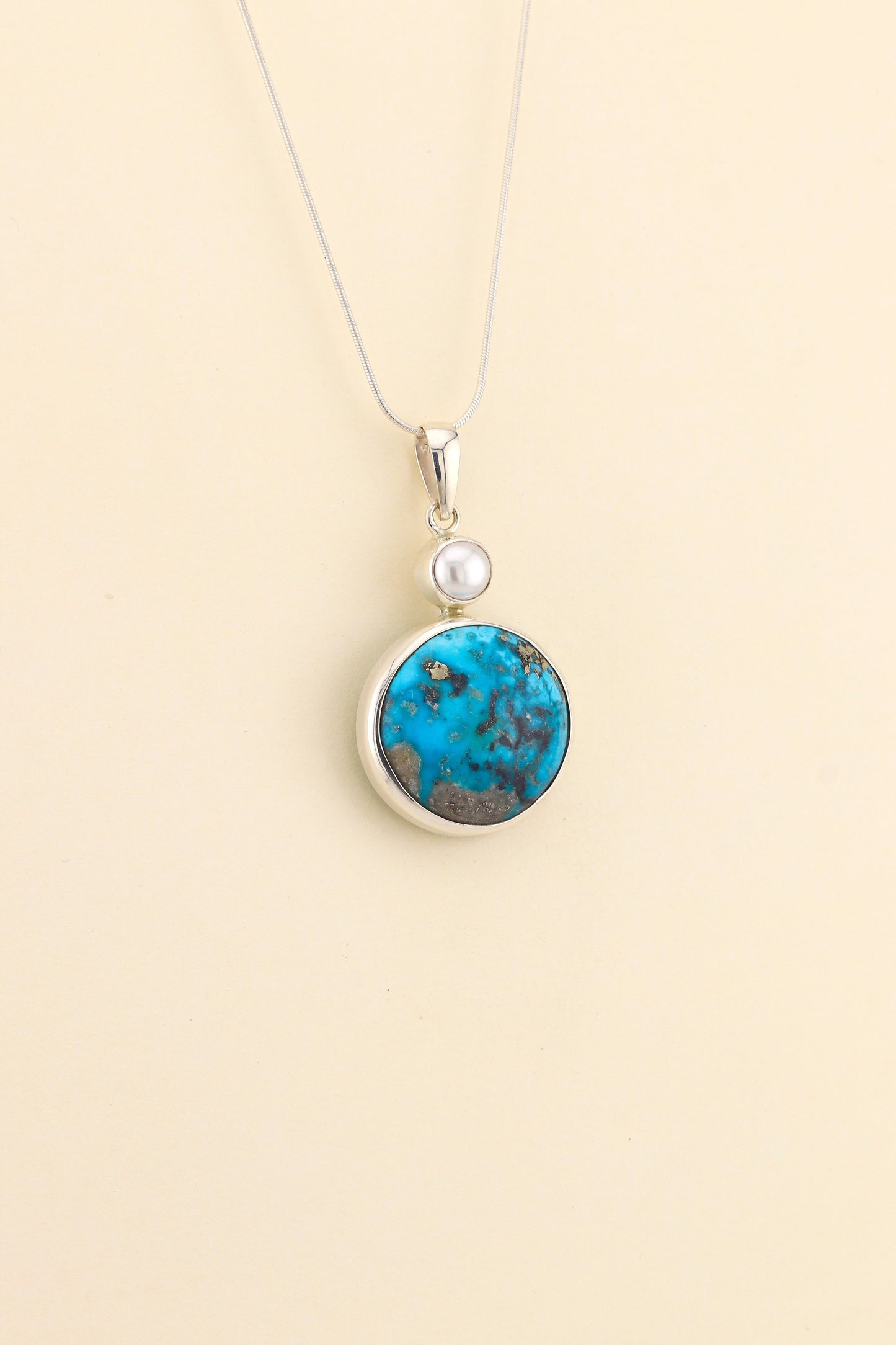 Turquoise and Fresh Water Pearl Pendant | TUPM5