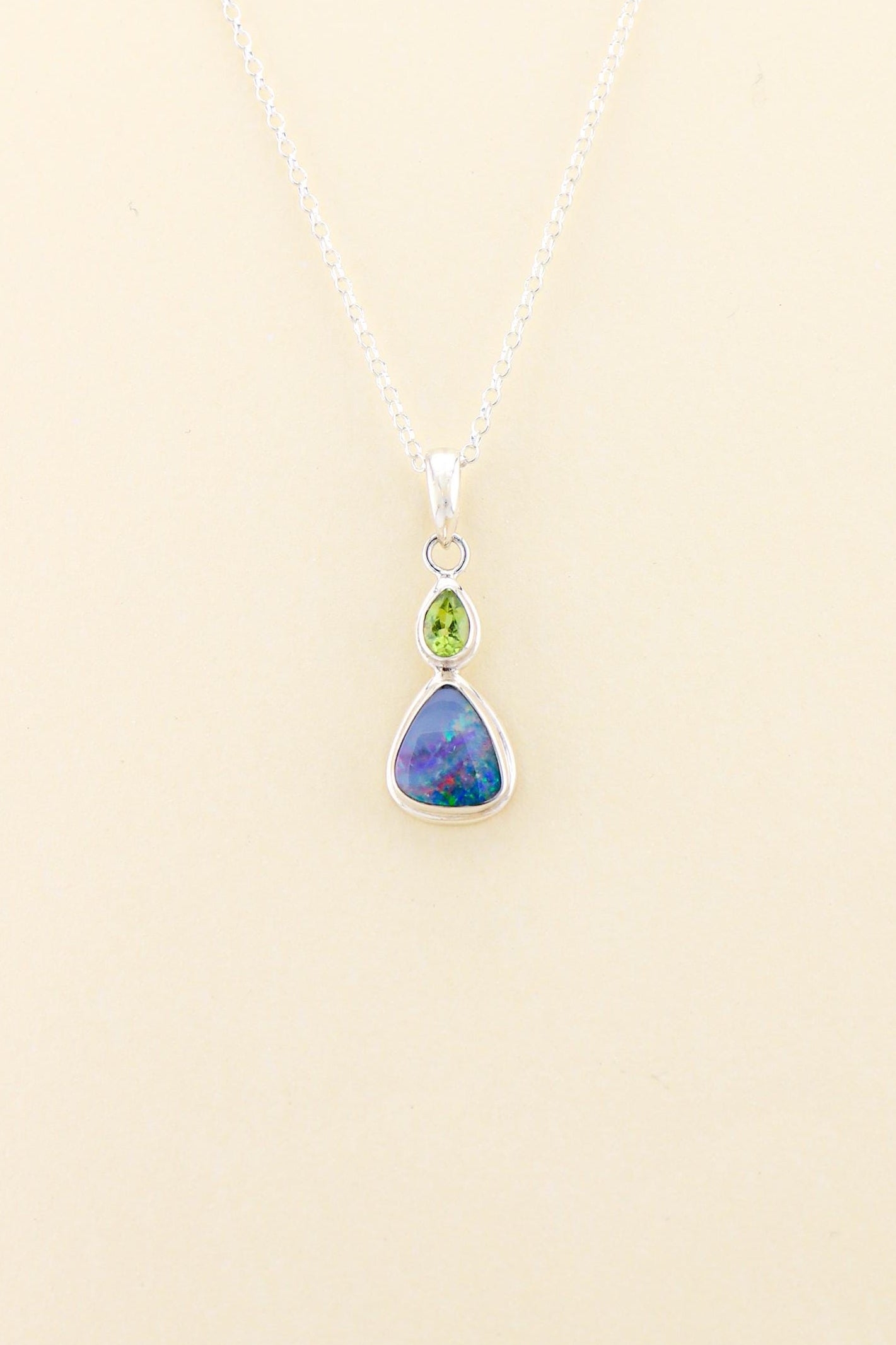 Australian Opal and Peridot Pendant | OPLM15